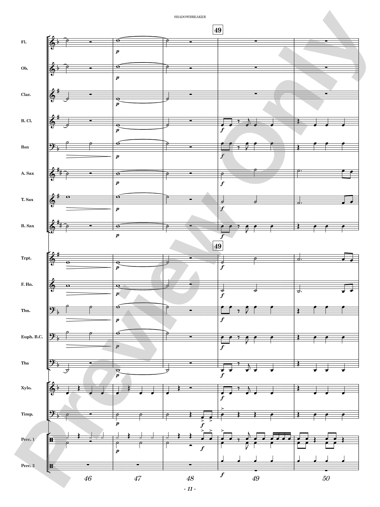 Shadowbreaker: Concert Band Conductor Score & Parts