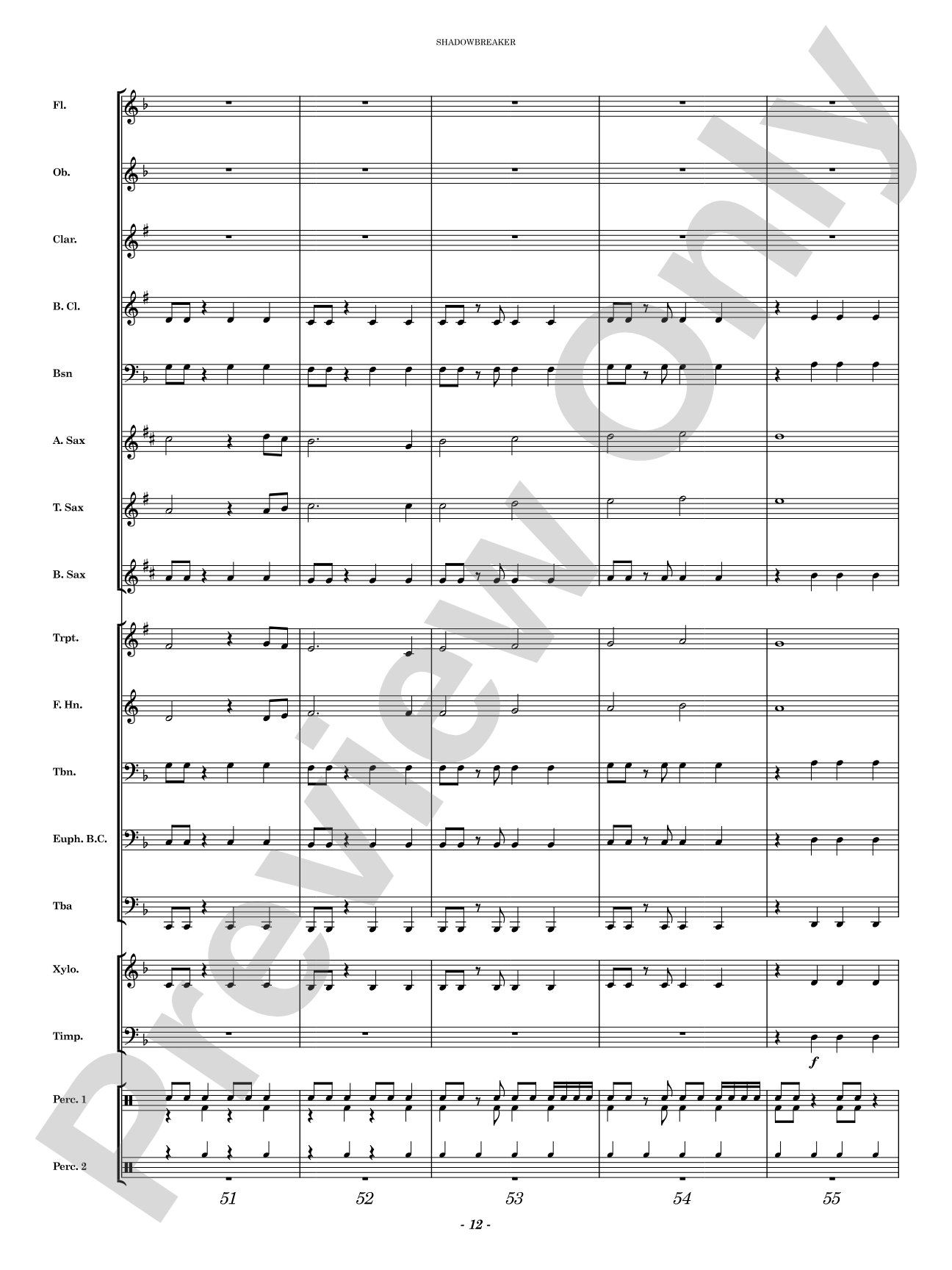 Shadowbreaker: Concert Band Conductor Score & Parts