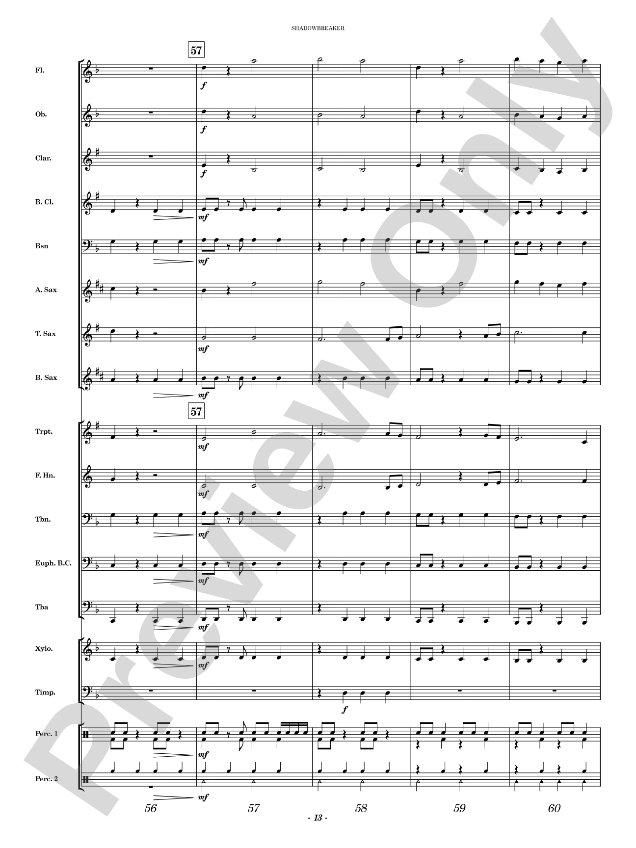Shadowbreaker: Concert Band Conductor Score & Parts