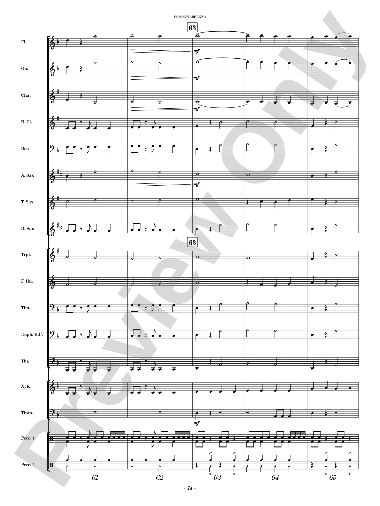 Shadowbreaker: Concert Band Conductor Score & Parts