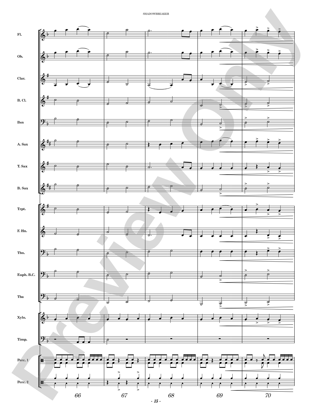 Shadowbreaker: Concert Band Conductor Score & Parts