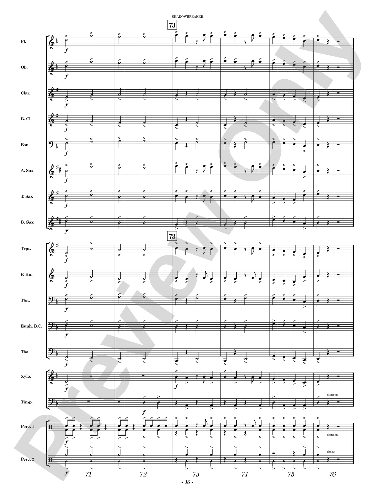 Shadowbreaker: Concert Band Conductor Score & Parts
