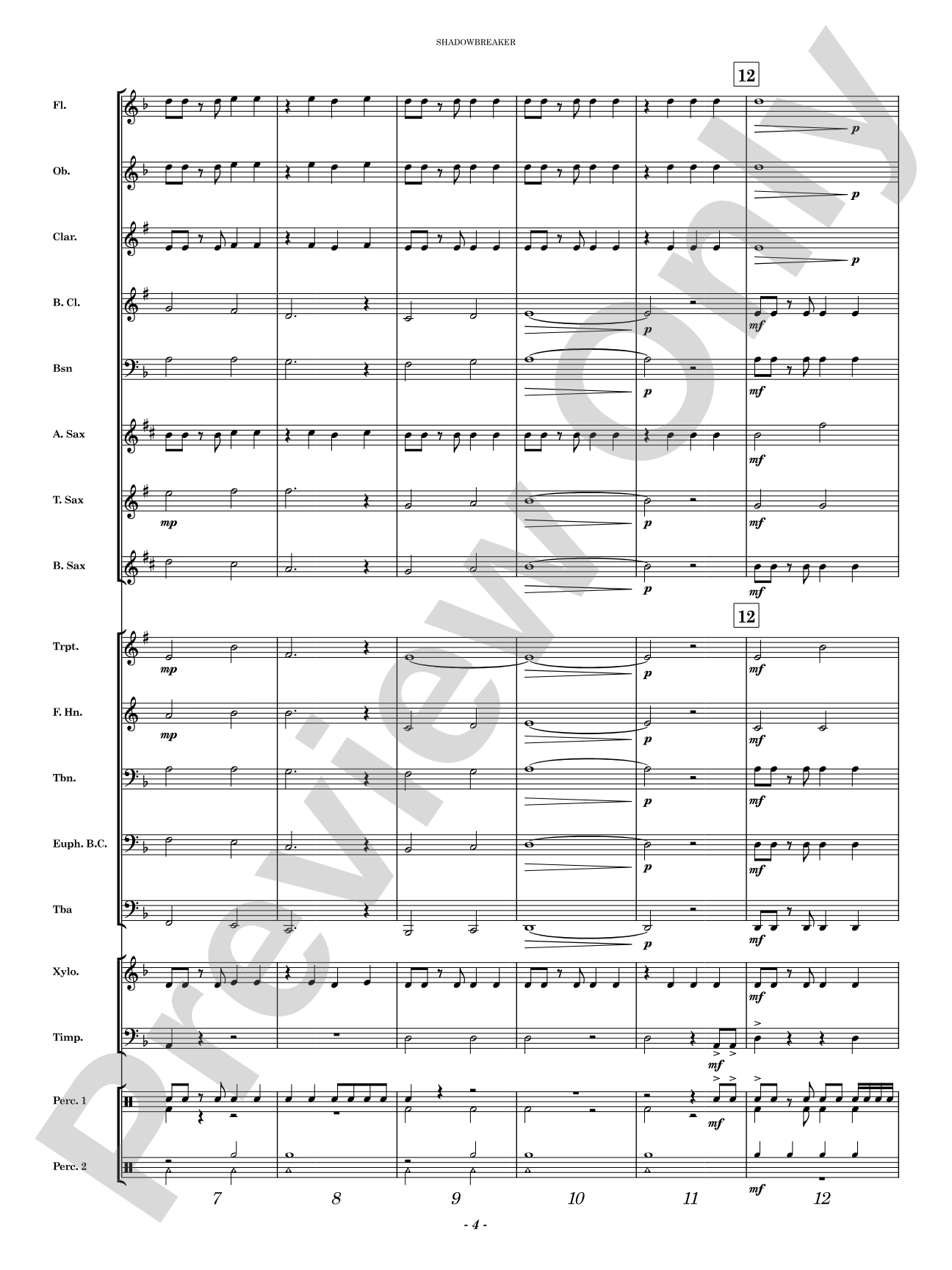 Shadowbreaker: Concert Band Conductor Score & Parts