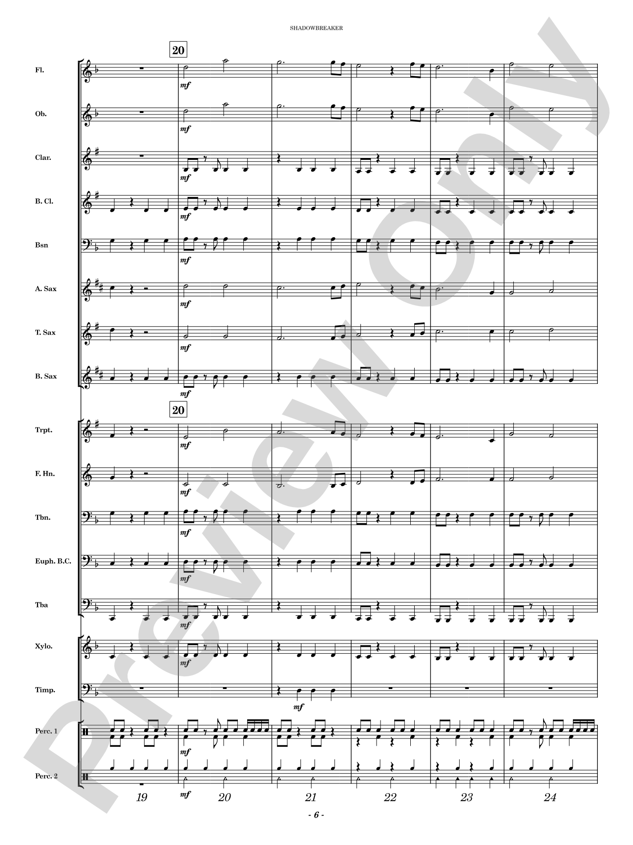Shadowbreaker: Concert Band Conductor Score & Parts