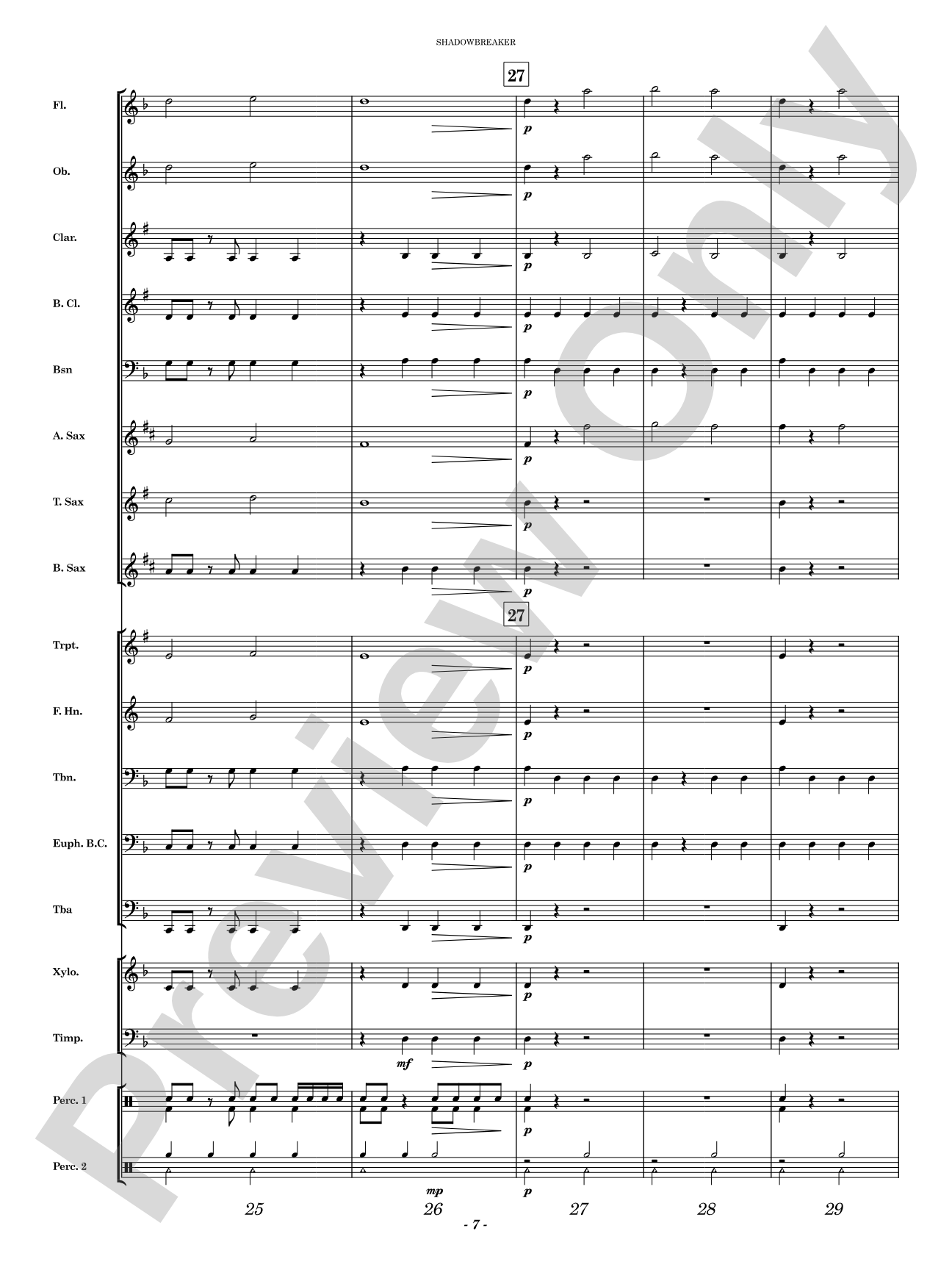 Shadowbreaker: Concert Band Conductor Score & Parts