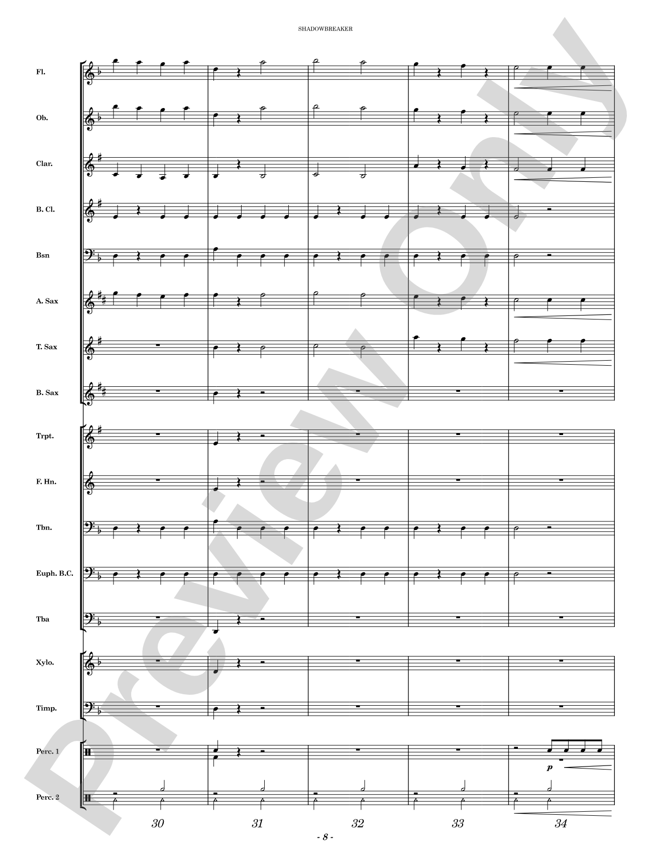 Shadowbreaker: Concert Band Conductor Score & Parts
