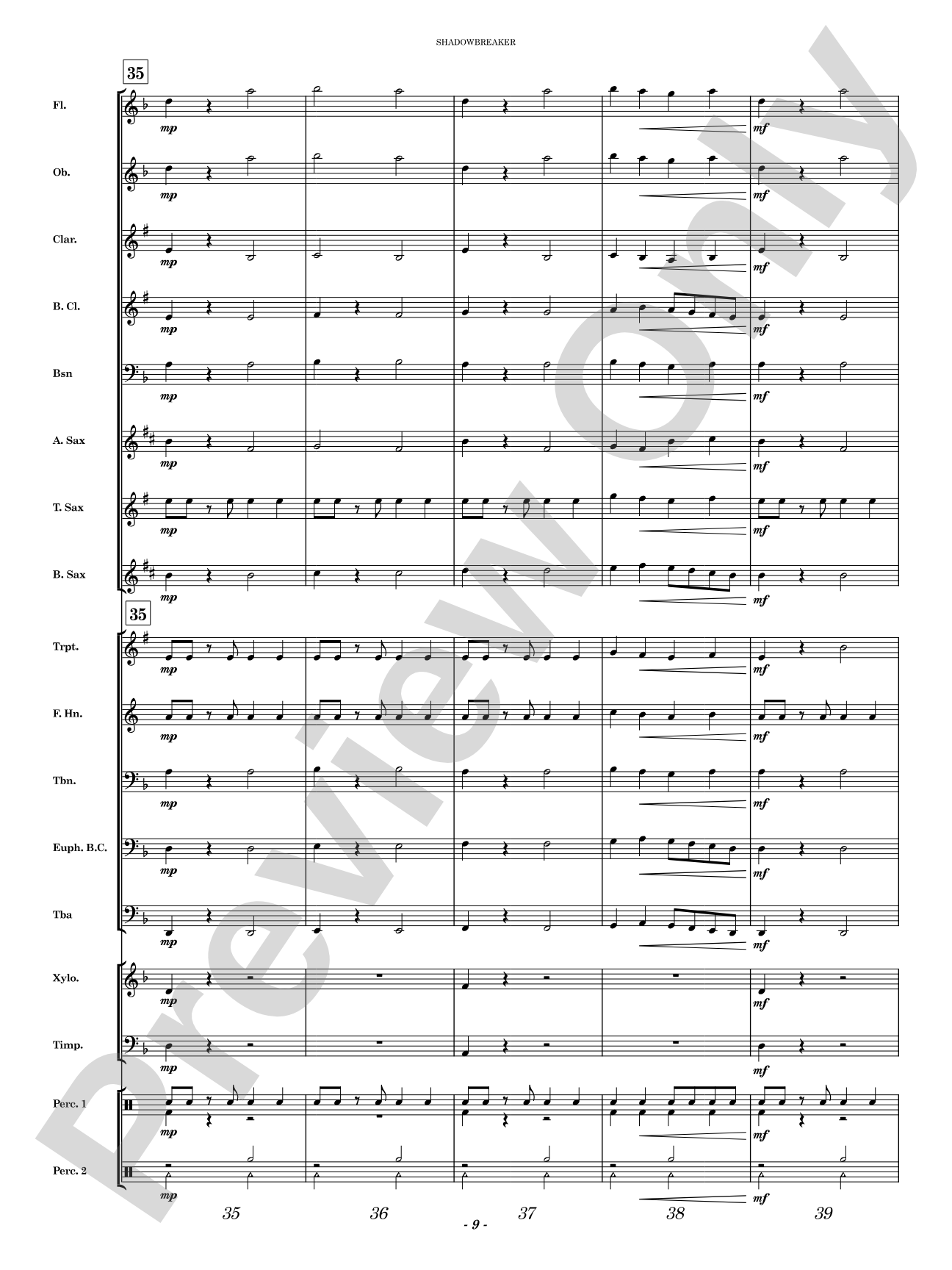 Shadowbreaker: Concert Band Conductor Score & Parts