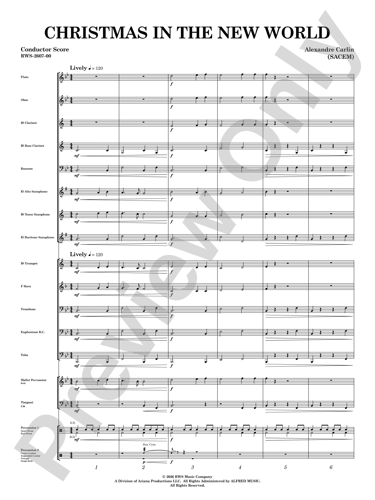 Christmas in the New World: Concert Band Conductor Score & Parts