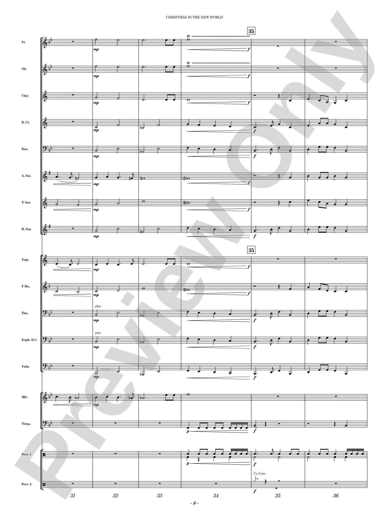 Christmas in the New World: Concert Band Conductor Score & Parts