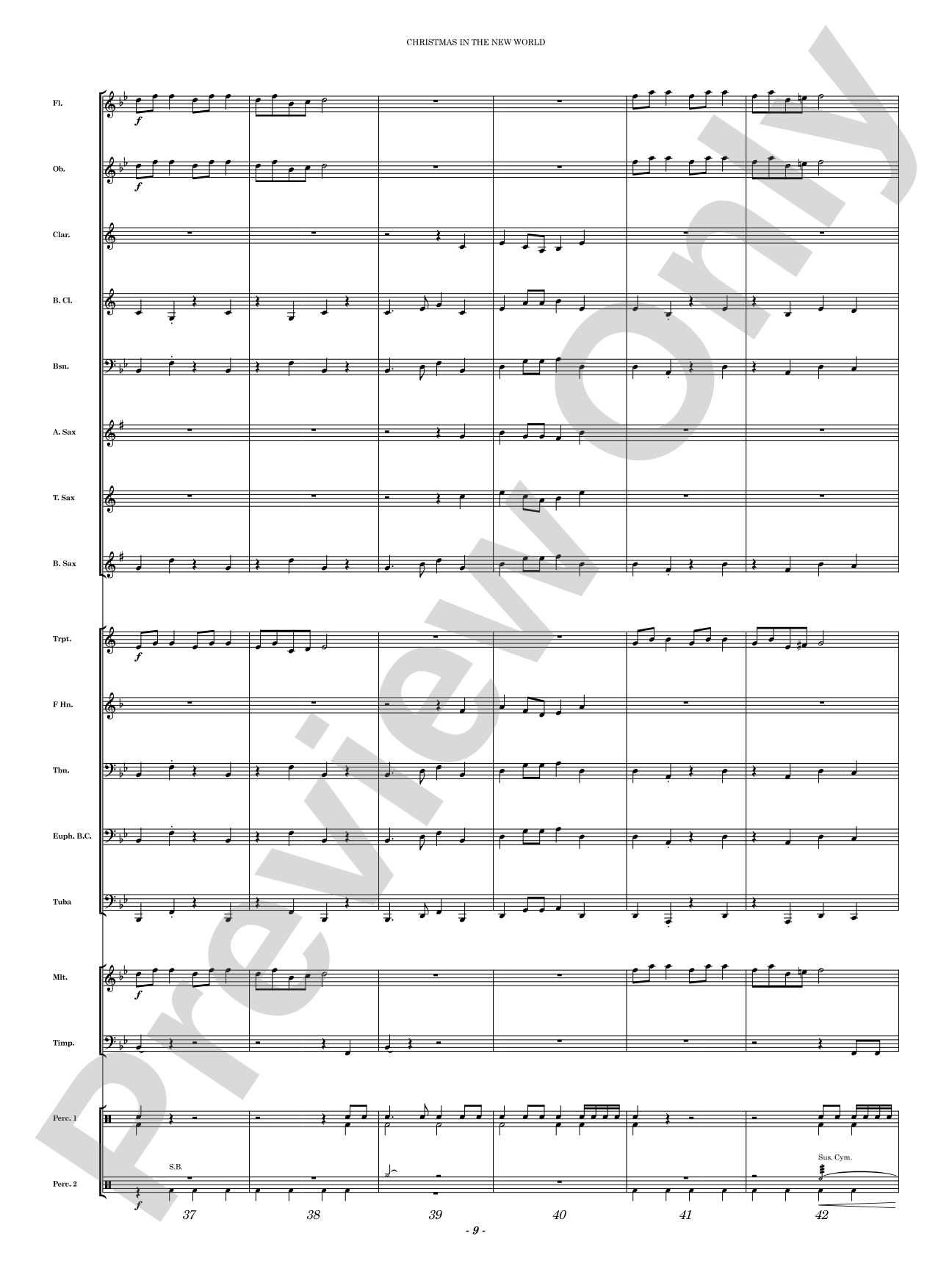 Christmas in the New World: Concert Band Conductor Score & Parts