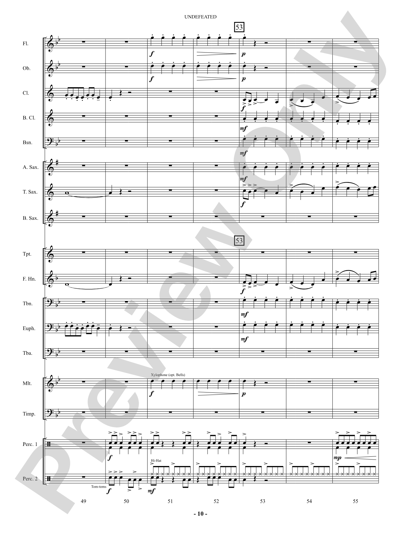 Undefeated: Concert Band Conductor Score & Parts