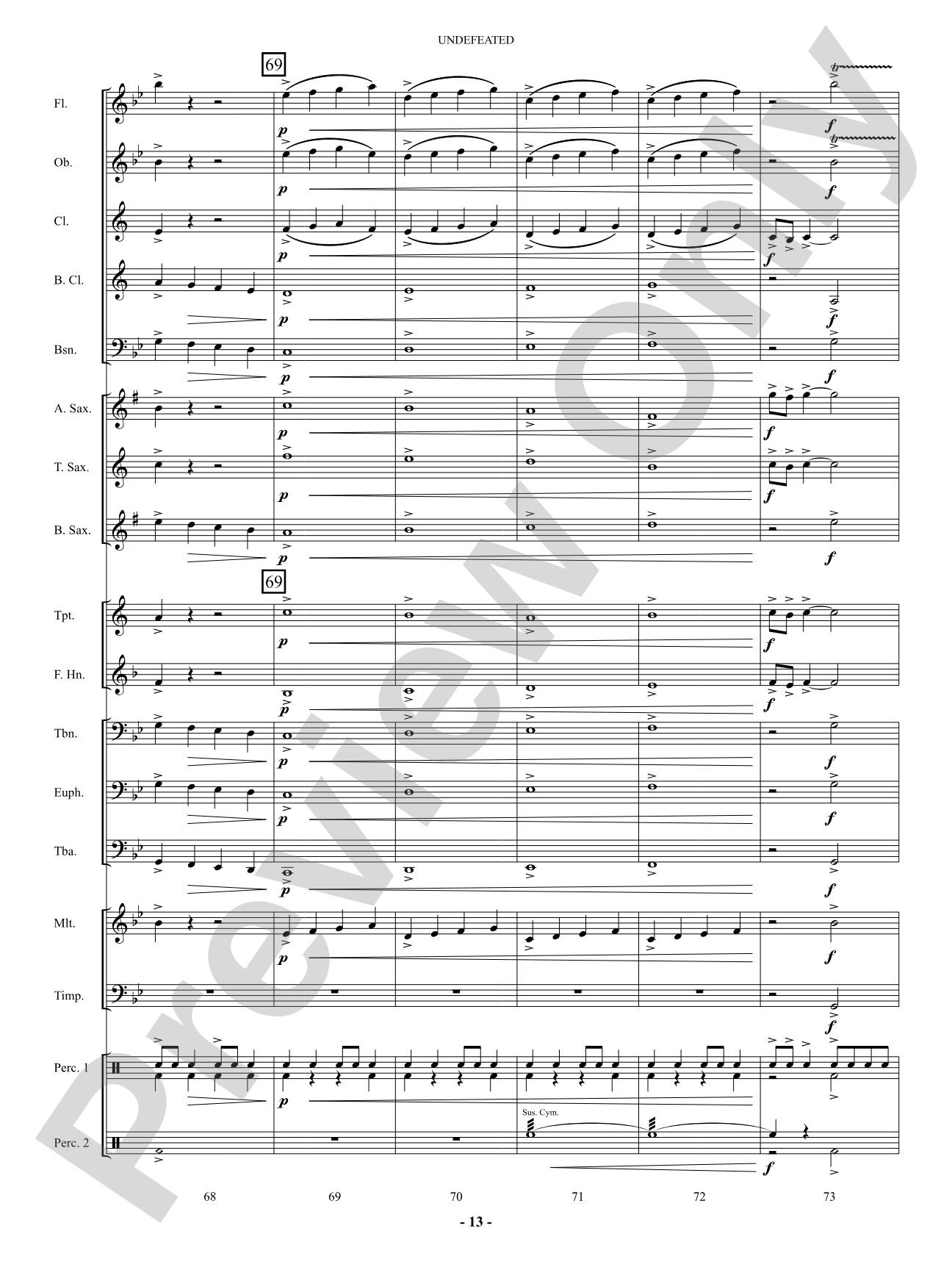Undefeated: Concert Band Conductor Score & Parts