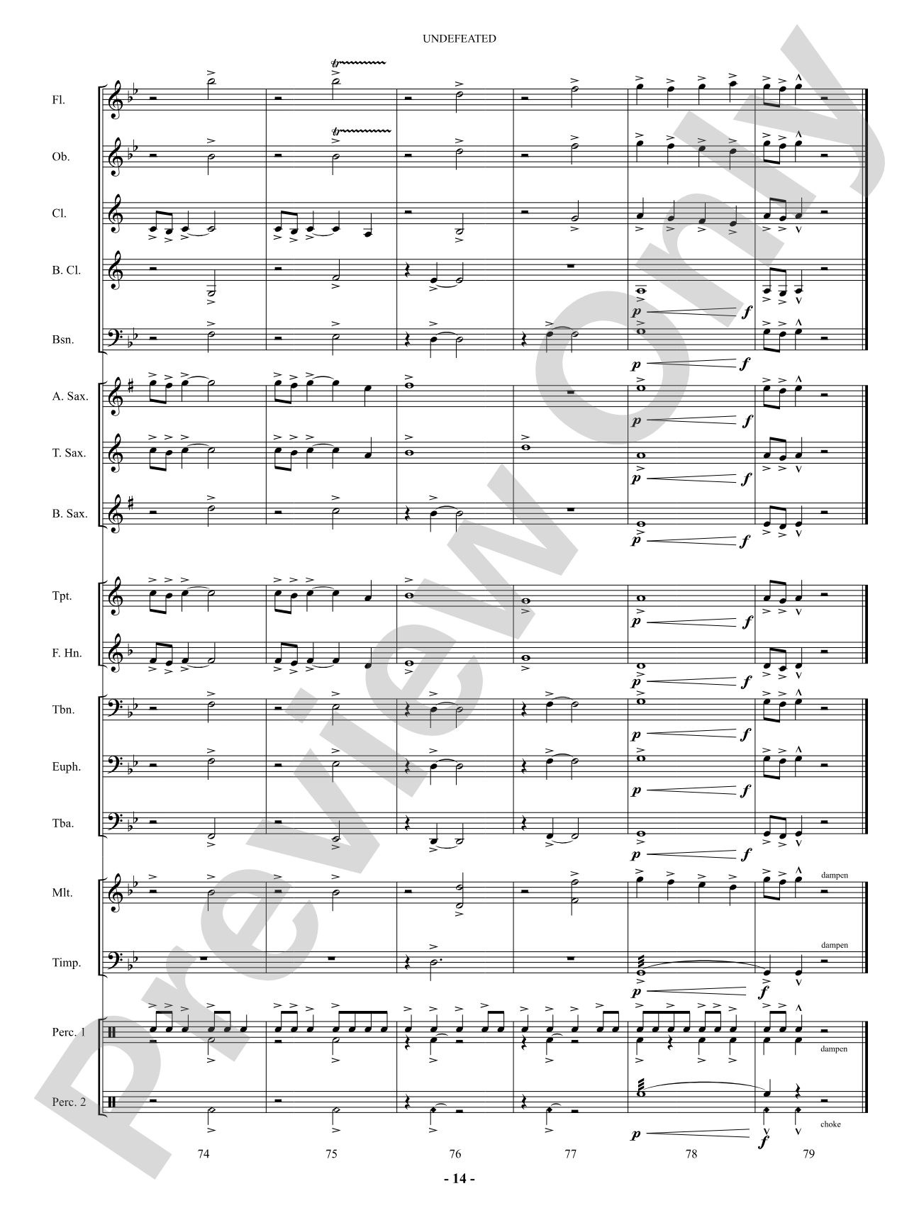 Undefeated: Concert Band Conductor Score & Parts