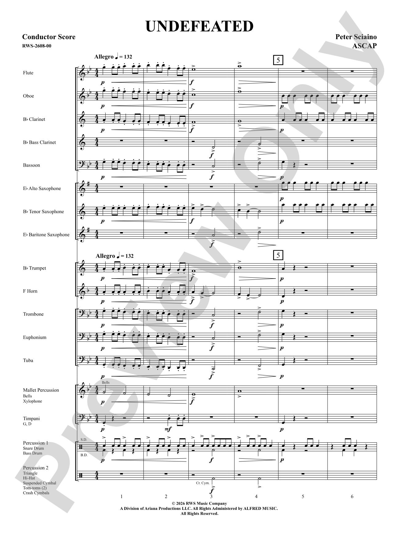 Undefeated: Concert Band Conductor Score & Parts
