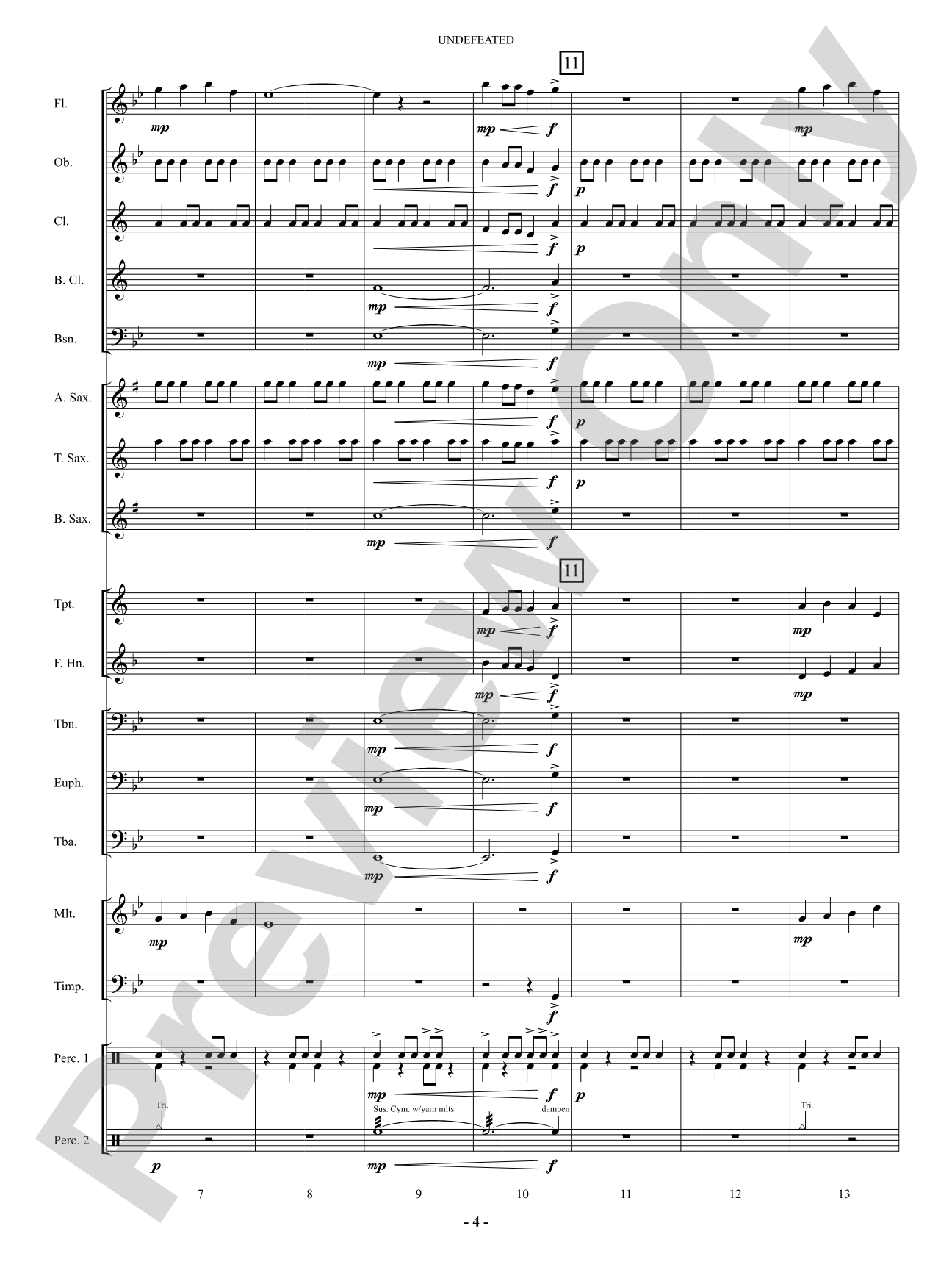 Undefeated: Concert Band Conductor Score & Parts