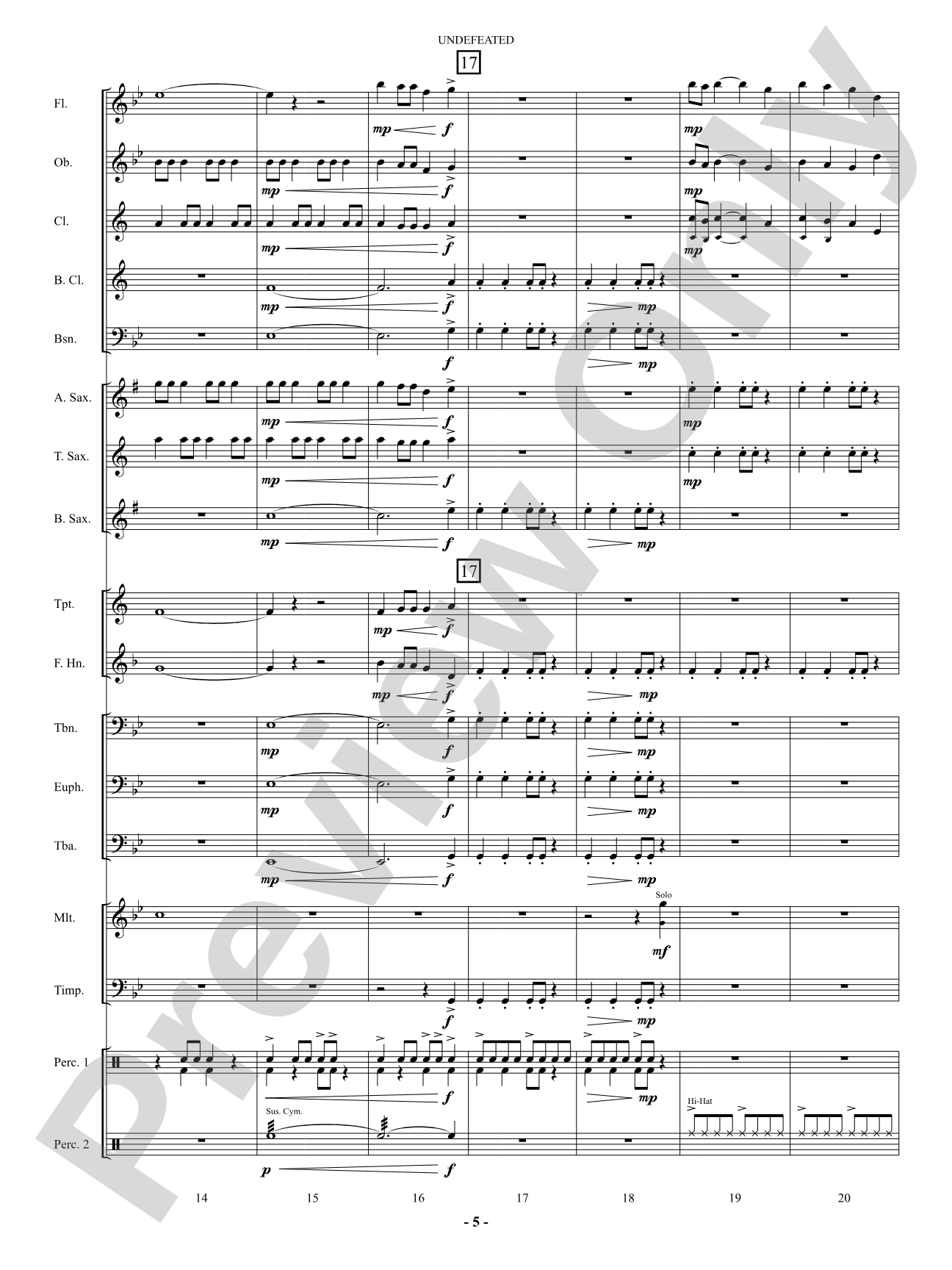 Undefeated: Concert Band Conductor Score & Parts