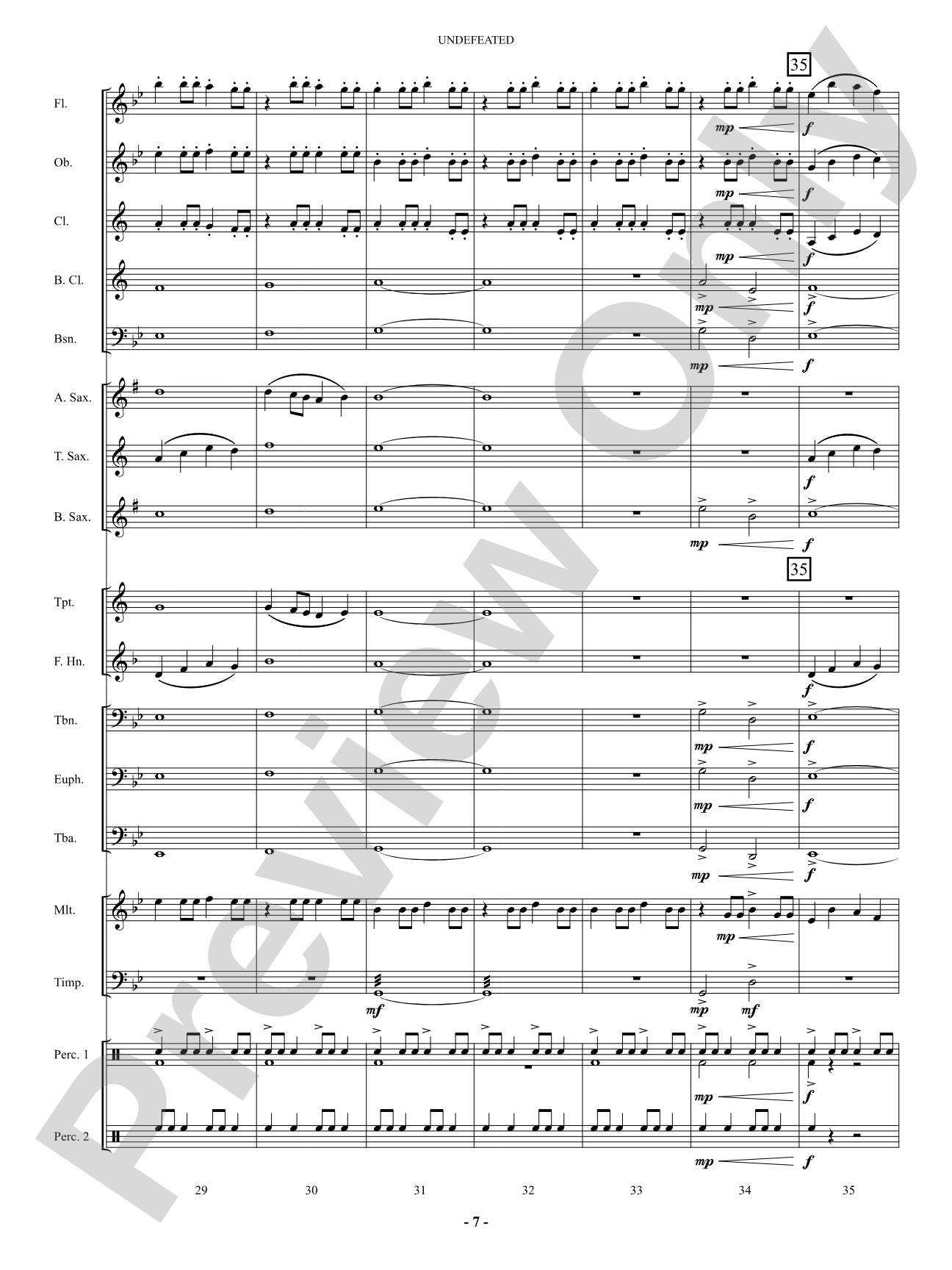 Undefeated: Concert Band Conductor Score & Parts