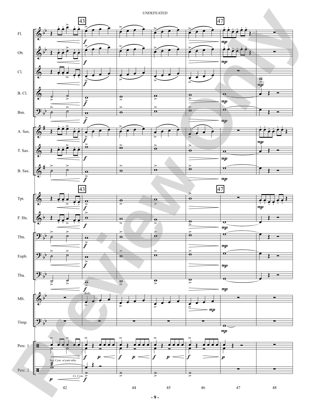 Undefeated: Concert Band Conductor Score & Parts
