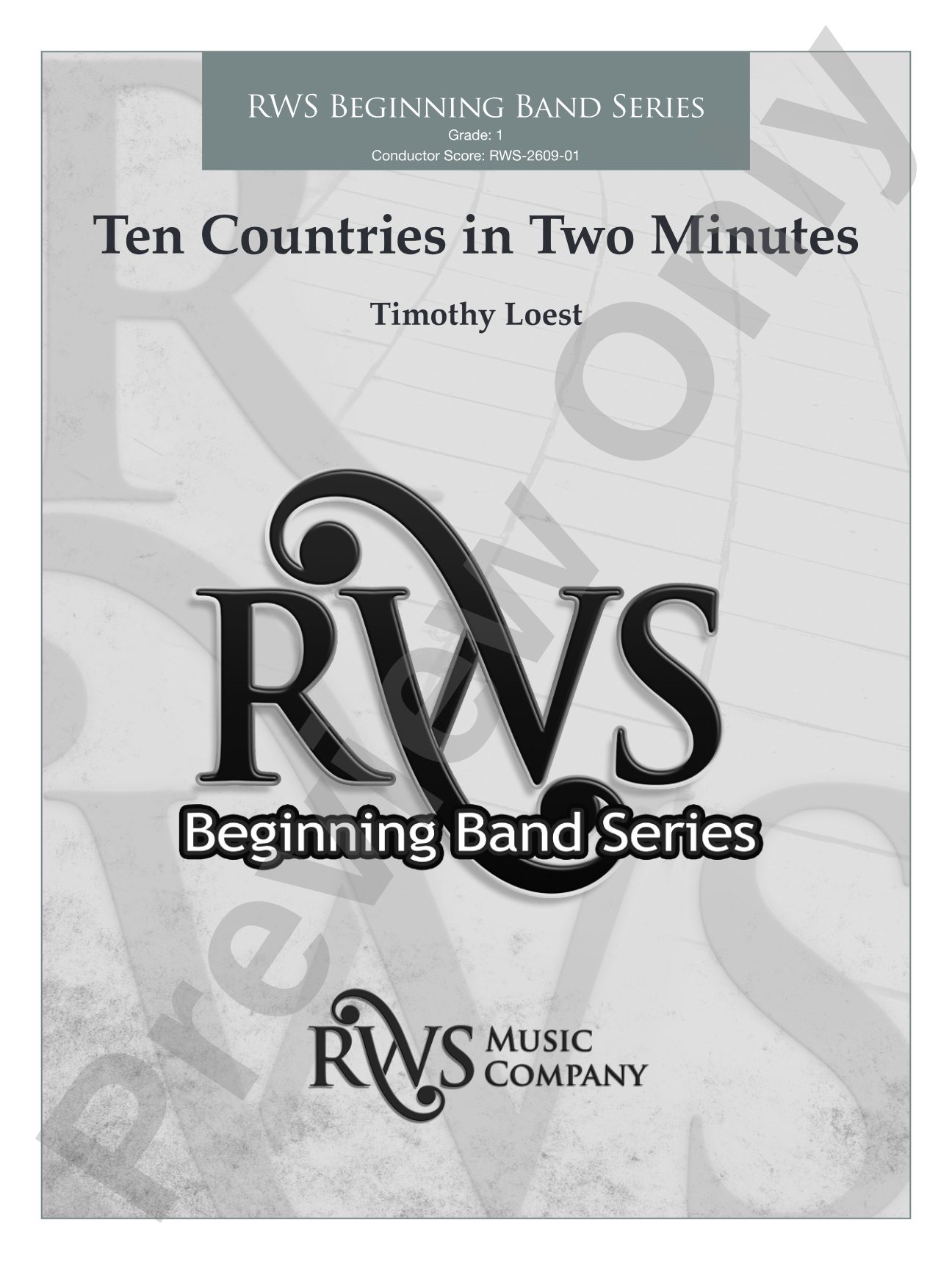 Ten Countries in Two Minutes: Concert Band Conductor Score & Parts
