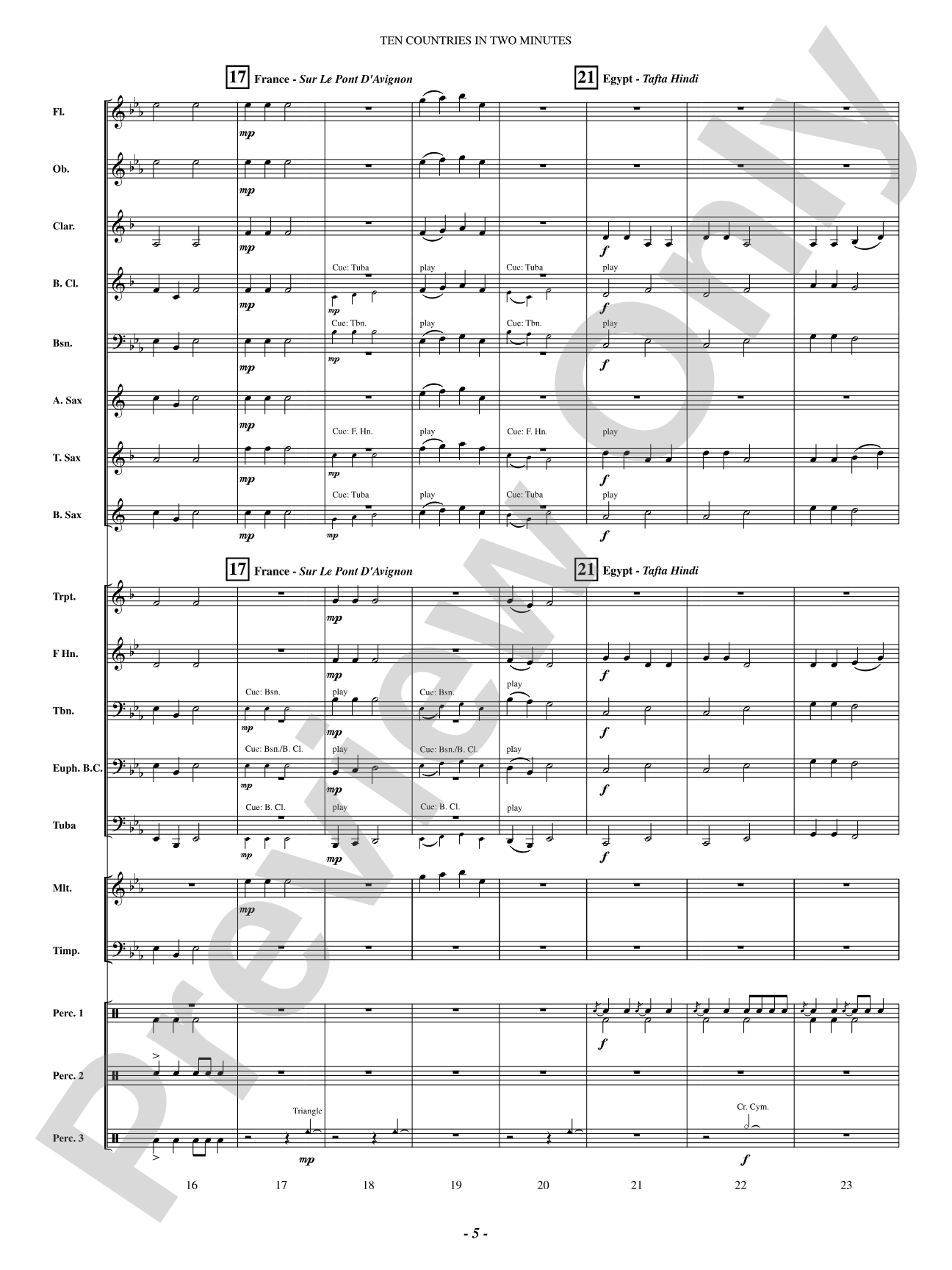 Ten Countries in Two Minutes: Concert Band Conductor Score & Parts