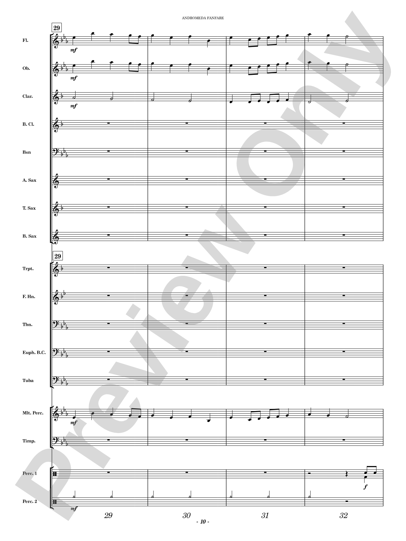 Andromeda Fanfare: Concert Band Conductor Score & Parts