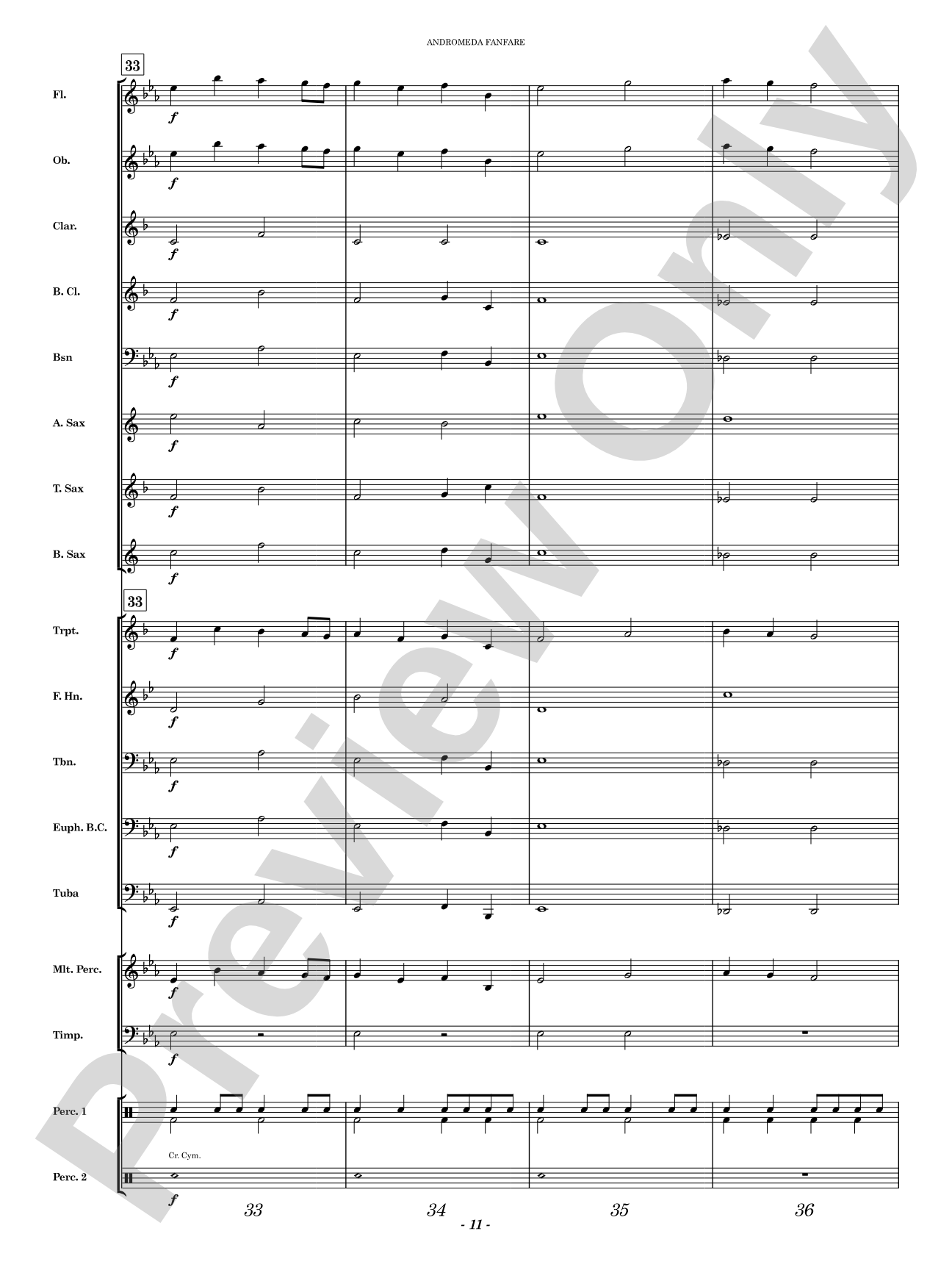 Andromeda Fanfare: Concert Band Conductor Score & Parts