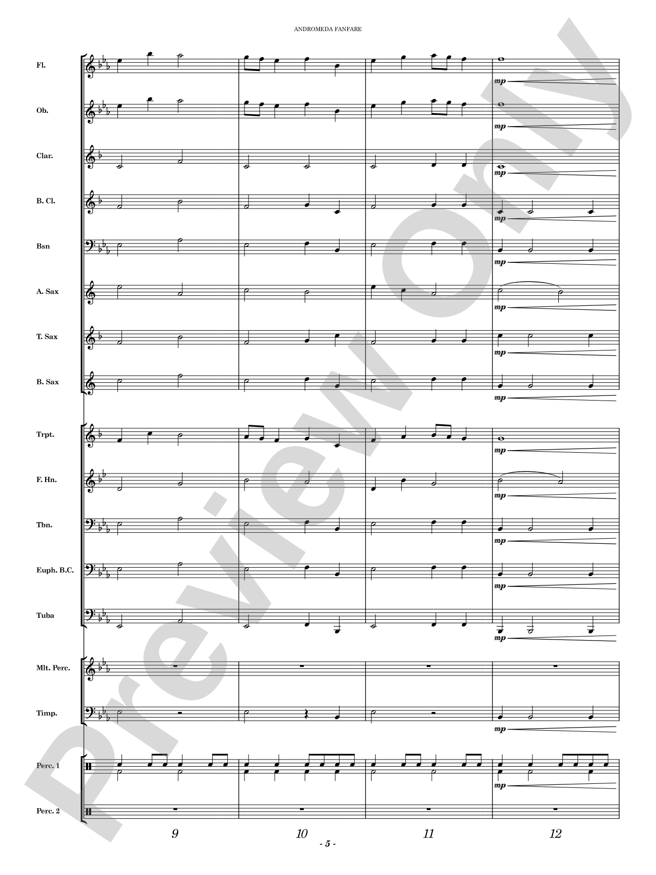 Andromeda Fanfare: Concert Band Conductor Score & Parts