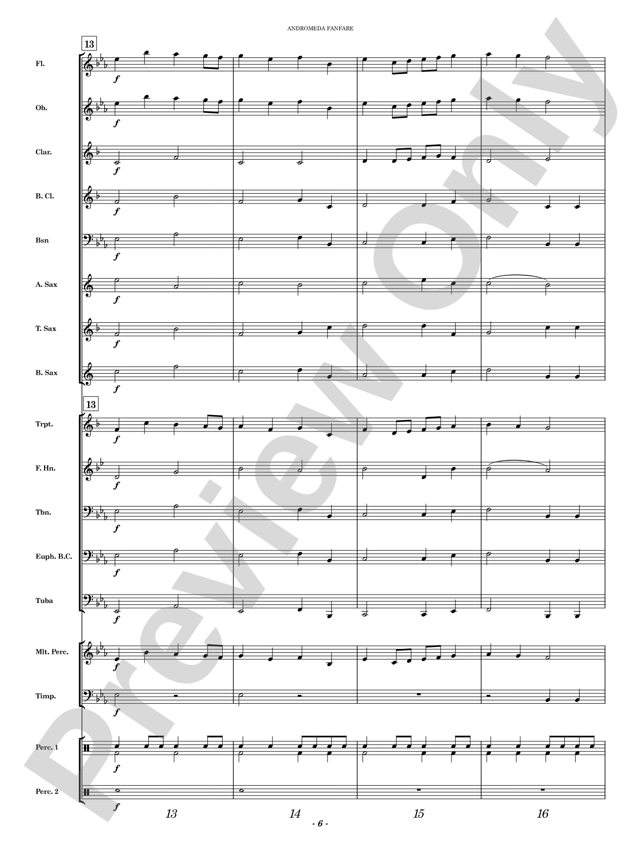 Andromeda Fanfare: Concert Band Conductor Score & Parts