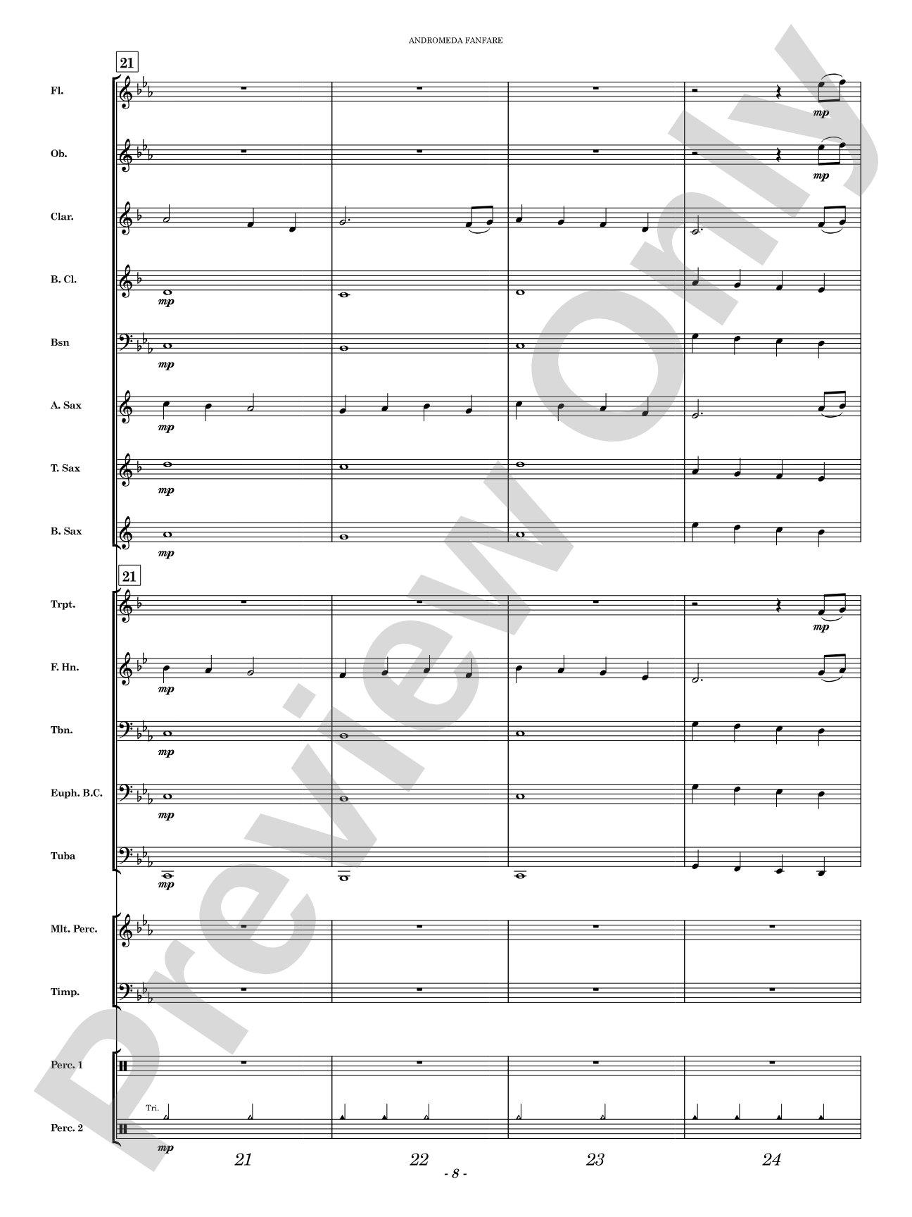 Andromeda Fanfare: Concert Band Conductor Score & Parts