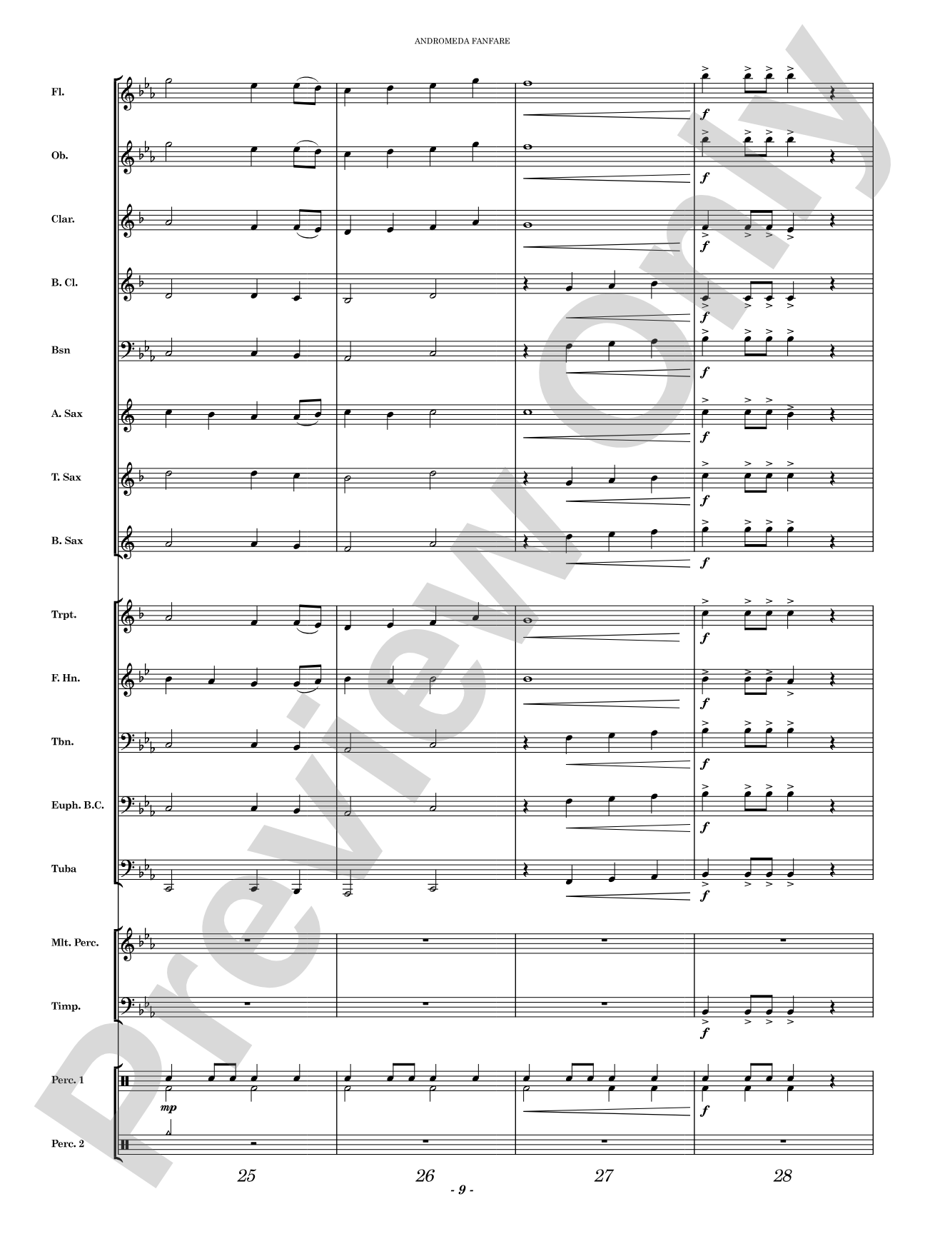 Andromeda Fanfare: Concert Band Conductor Score & Parts