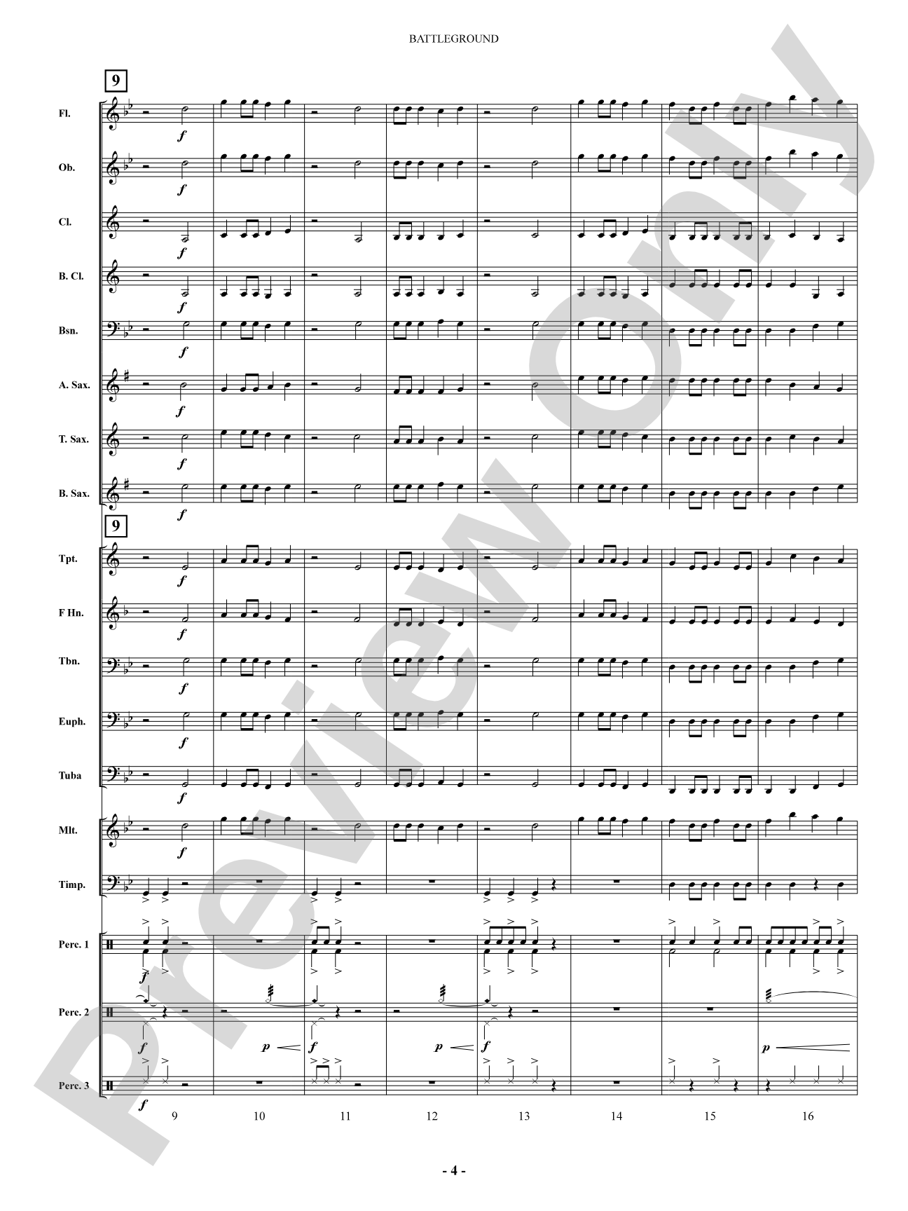 Battleground: Concert Band Conductor Score & Parts
