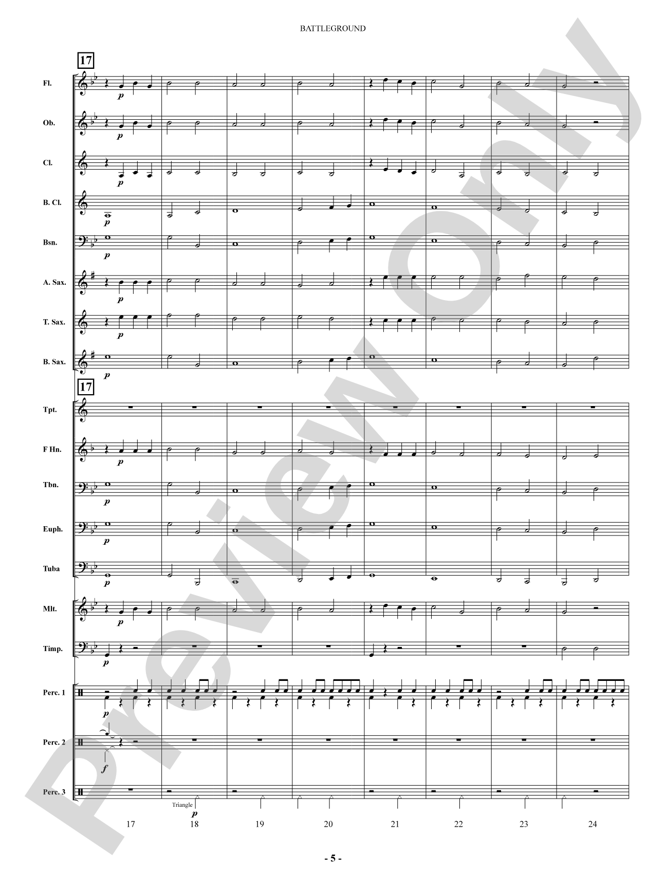 Battleground: Concert Band Conductor Score & Parts
