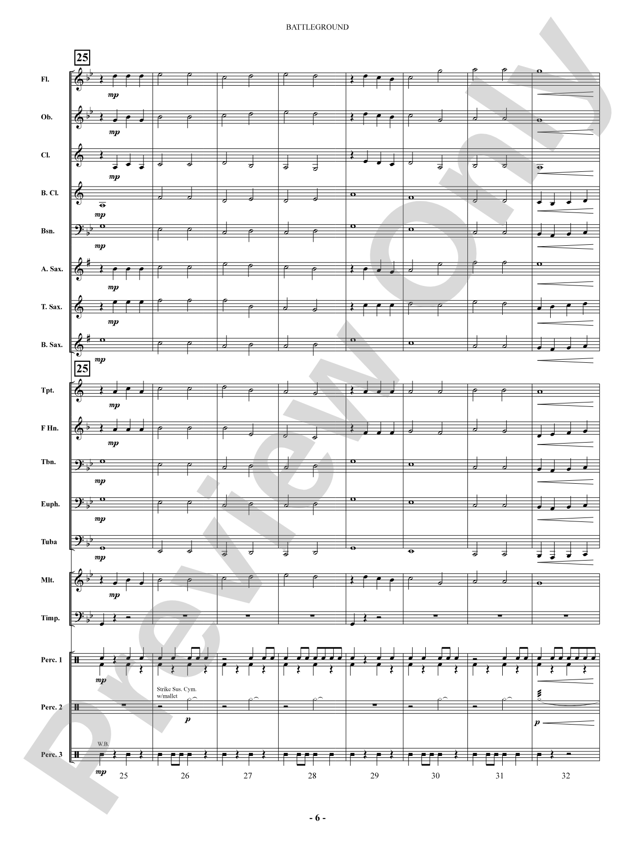 Battleground: Concert Band Conductor Score & Parts