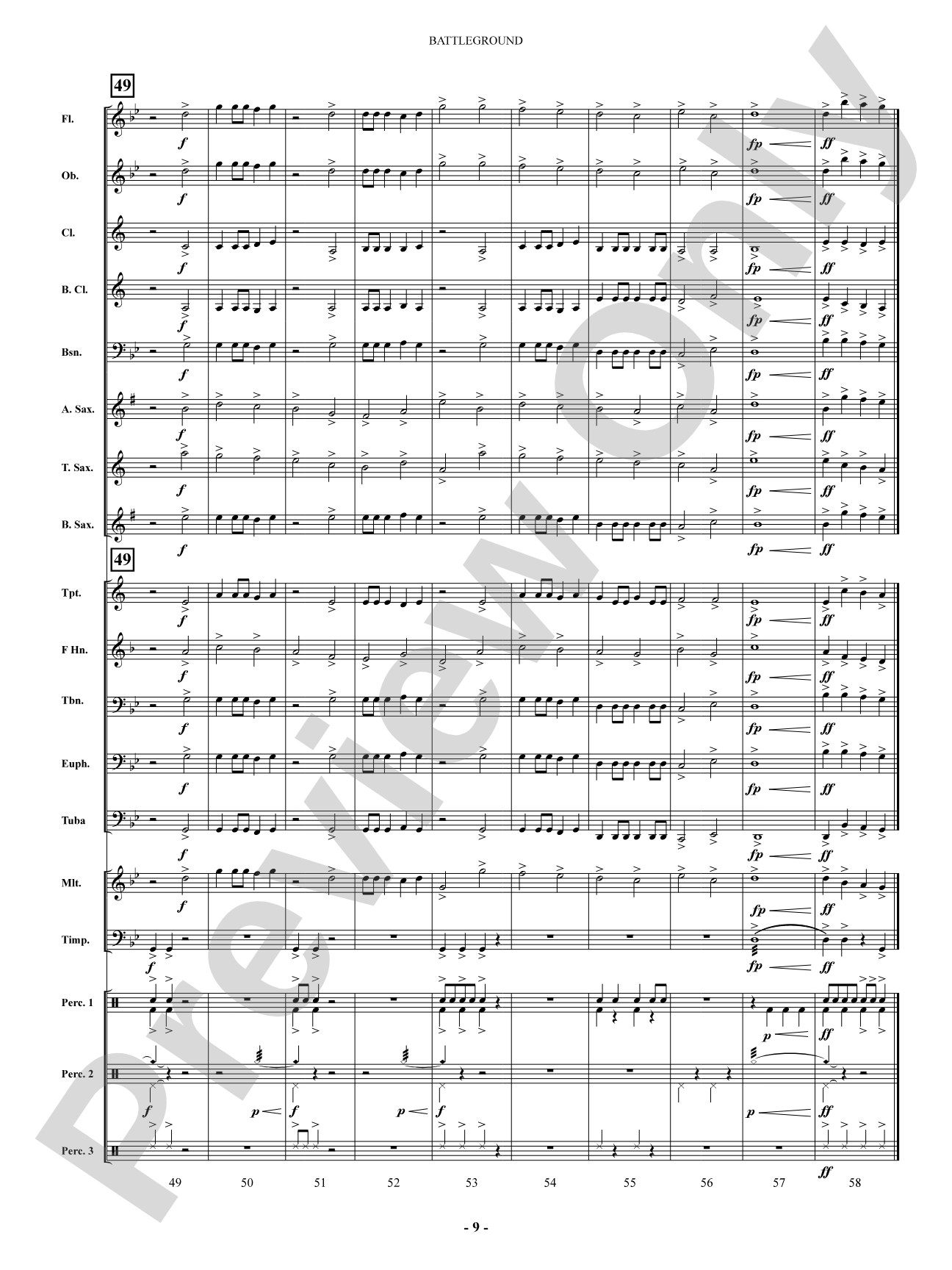 Battleground: Concert Band Conductor Score & Parts