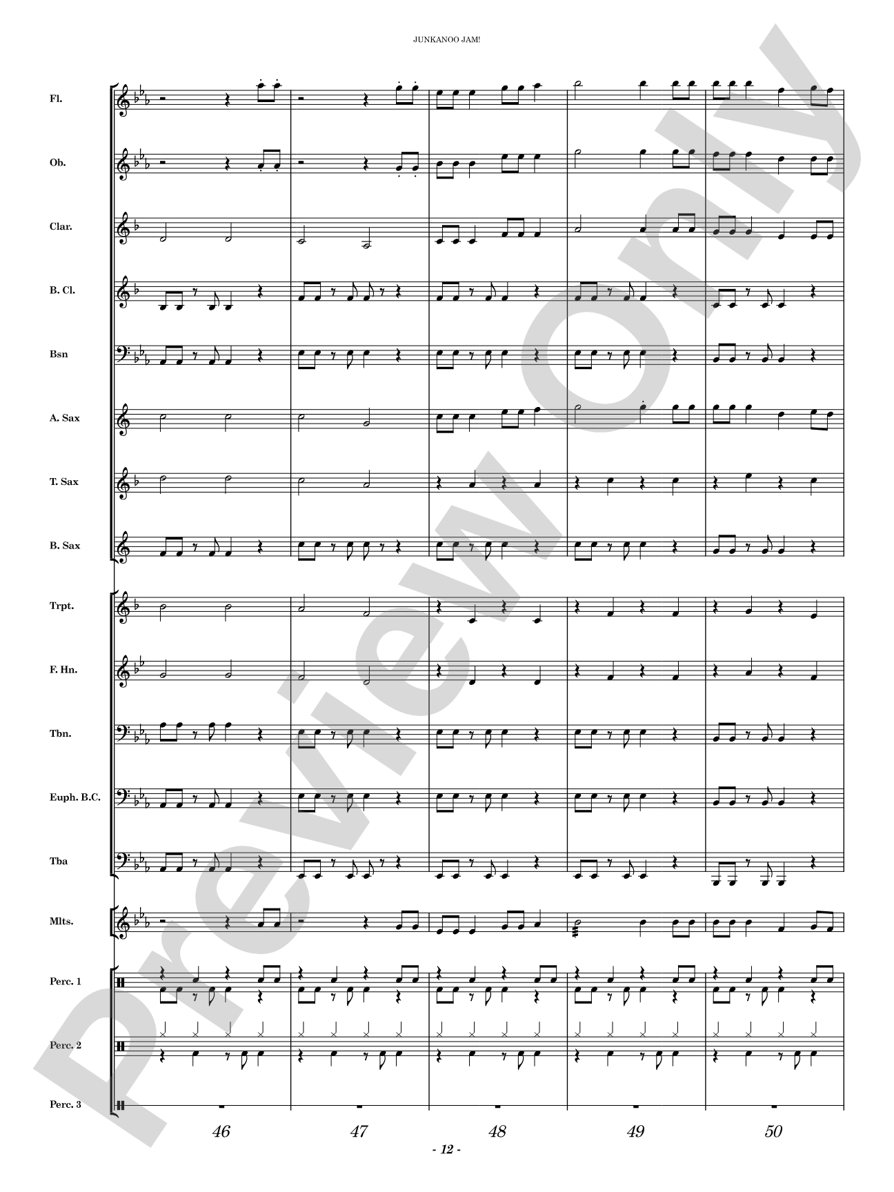 Junkanoo Jam: Concert Band Conductor Score & Parts