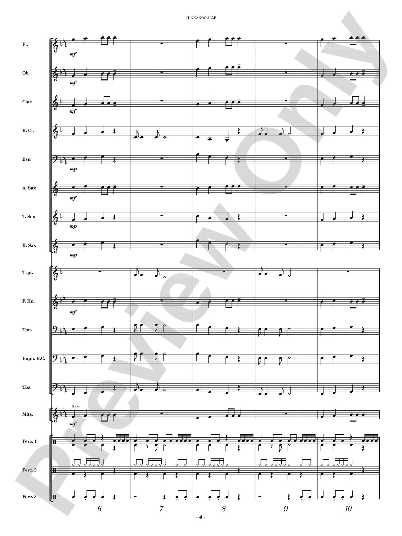 Junkanoo Jam: Concert Band Conductor Score & Parts
