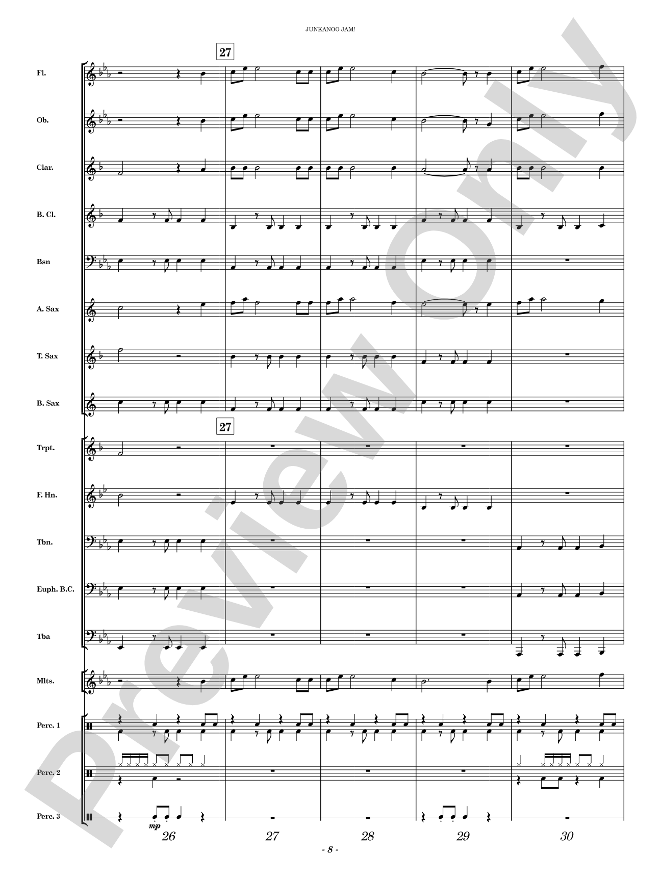 Junkanoo Jam: Concert Band Conductor Score & Parts