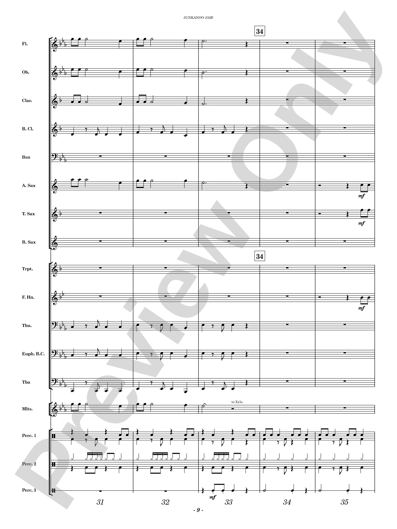 Junkanoo Jam: Concert Band Conductor Score & Parts