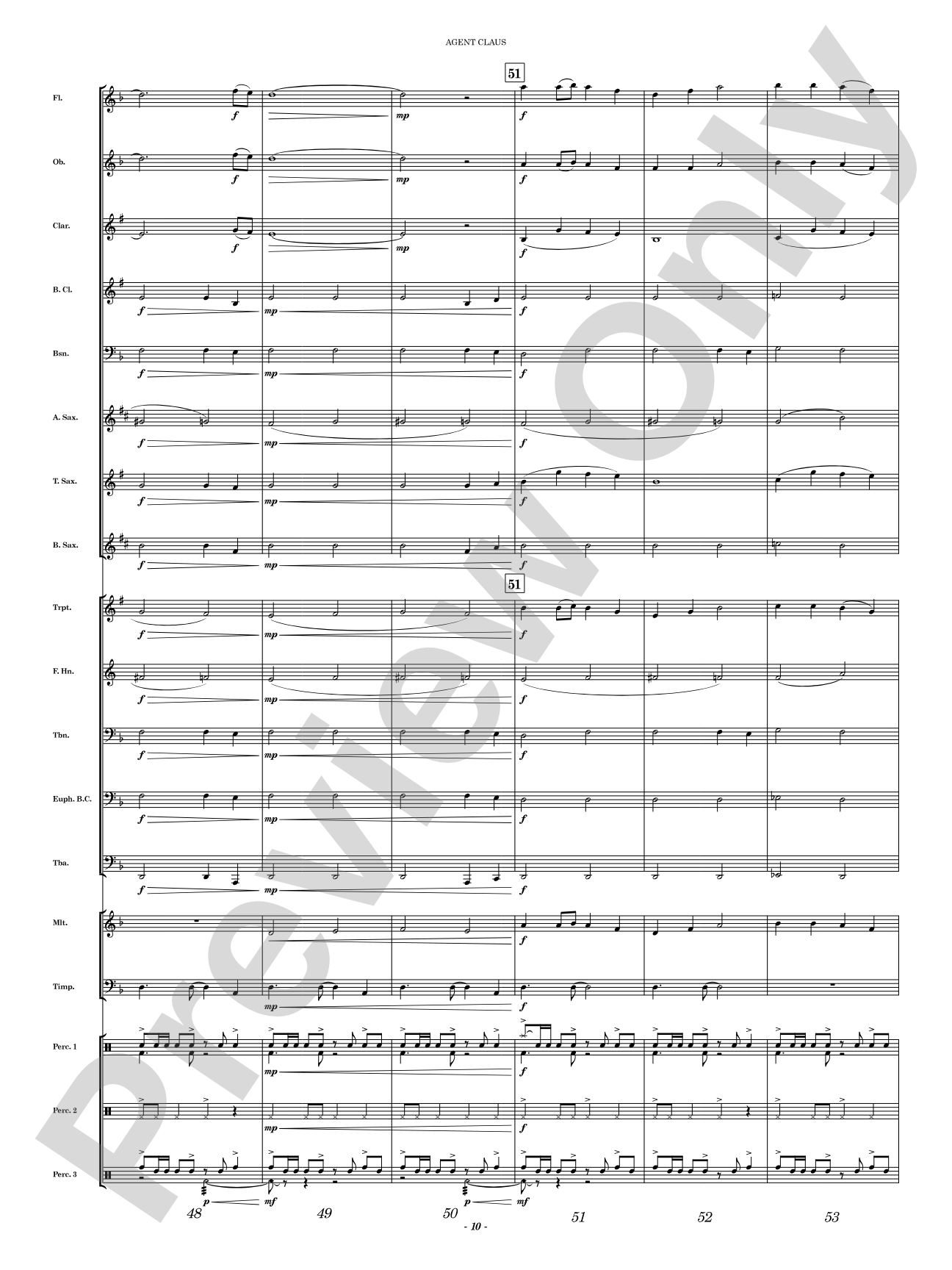 Agent Claus: Concert Band Conductor Score & Parts