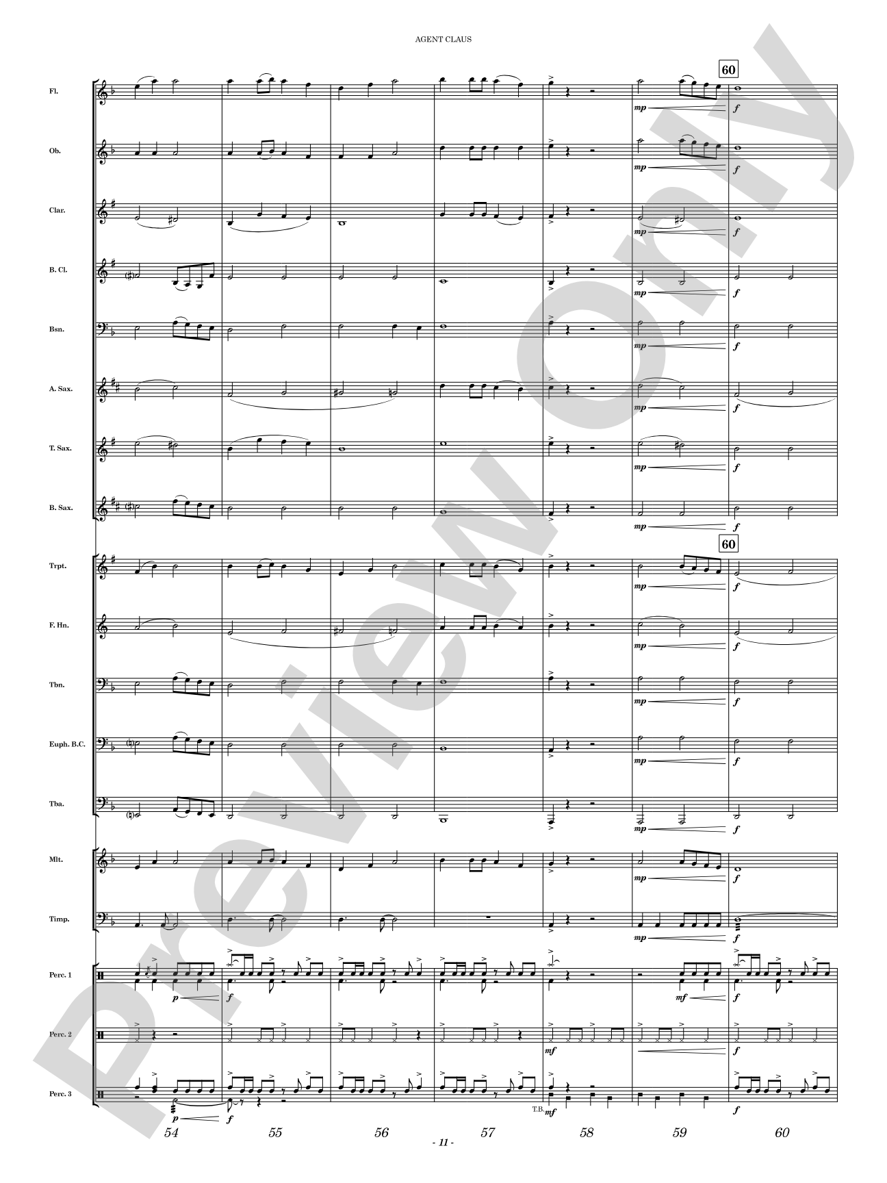 Agent Claus: Concert Band Conductor Score & Parts