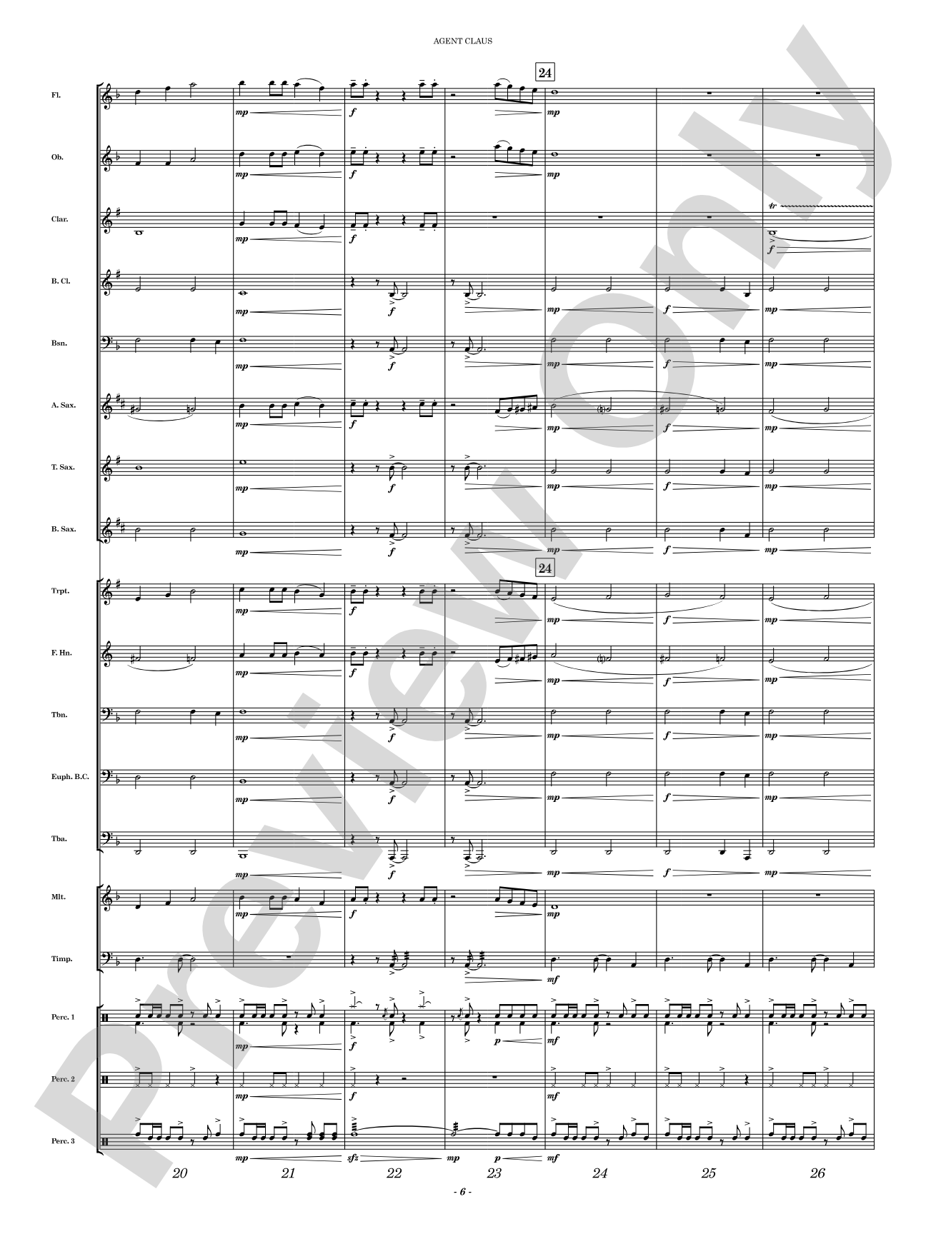 Agent Claus: Concert Band Conductor Score & Parts