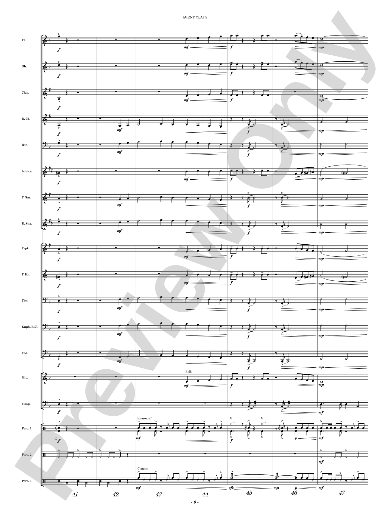 Agent Claus: Concert Band Conductor Score & Parts