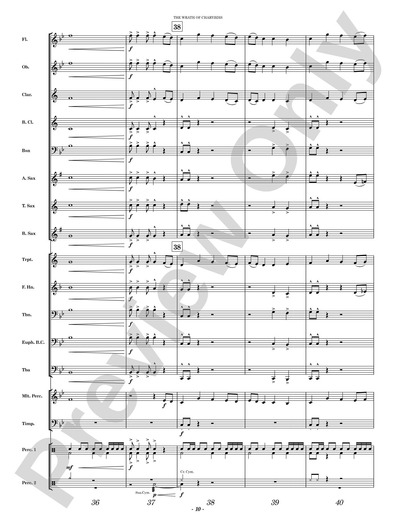 The Wrath of Charybdis: Concert Band Conductor Score & Parts
