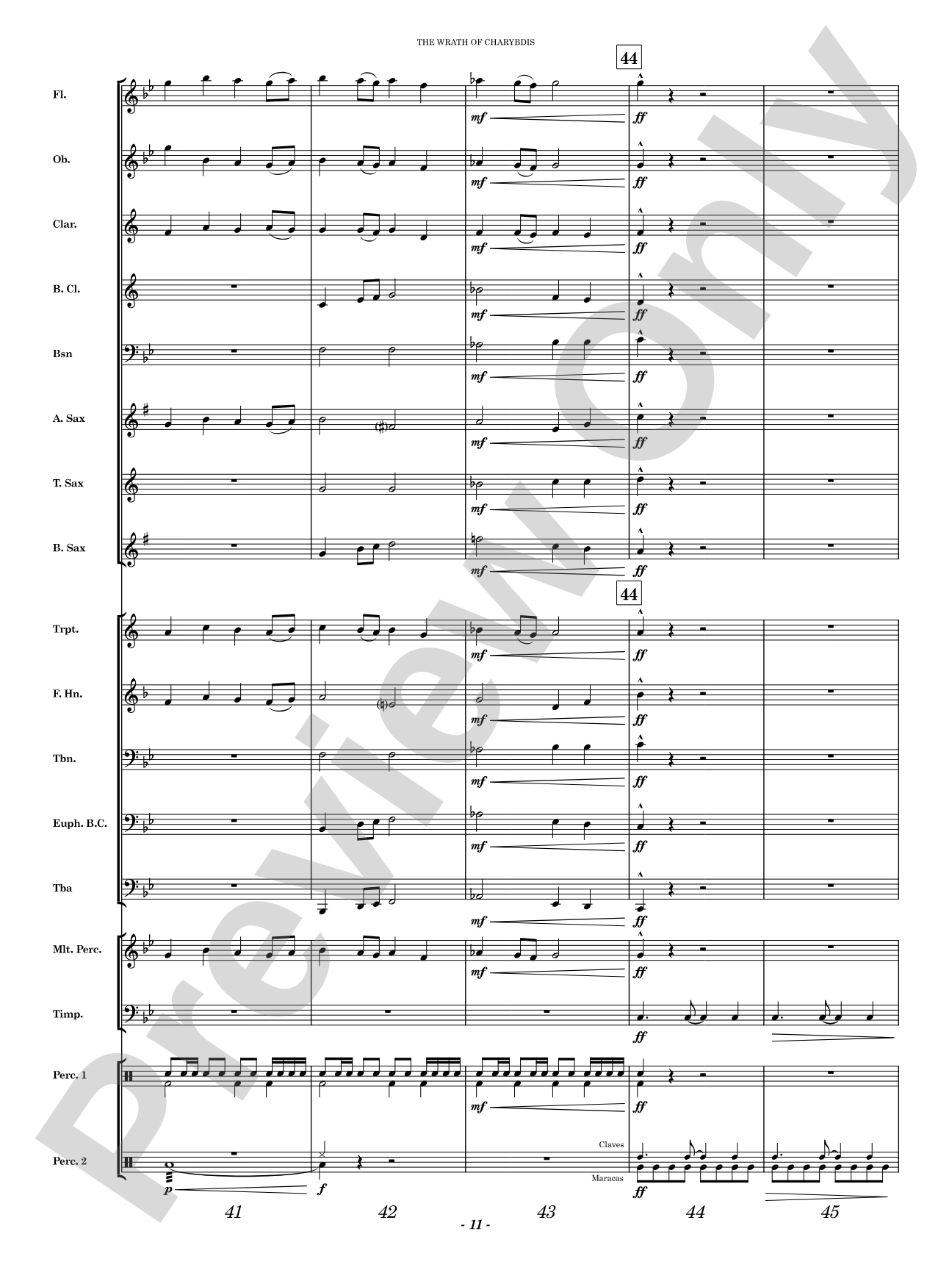The Wrath of Charybdis: Concert Band Conductor Score & Parts