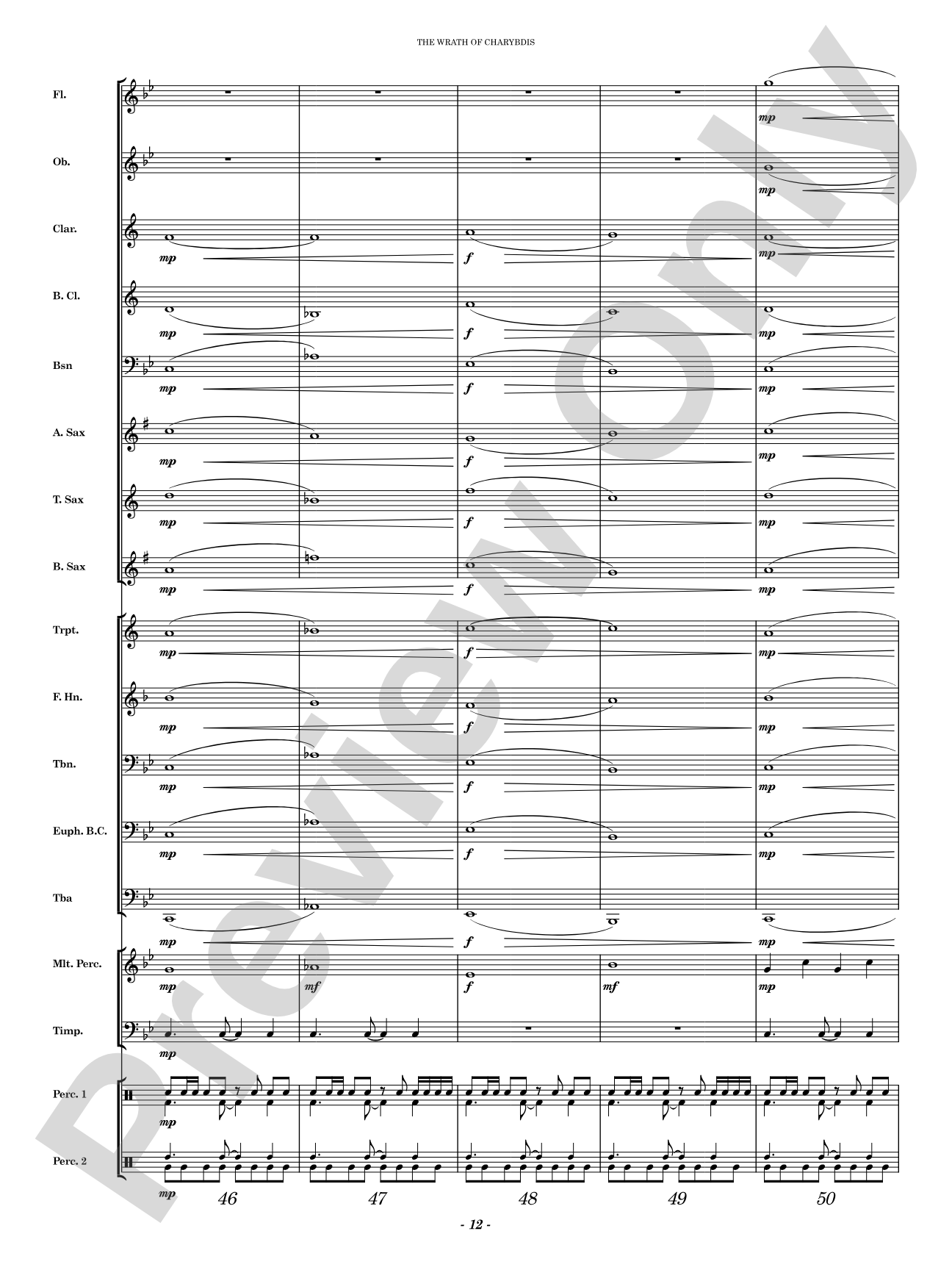 The Wrath of Charybdis: Concert Band Conductor Score & Parts