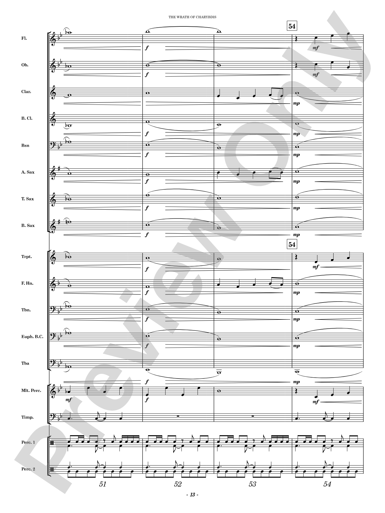 The Wrath of Charybdis: Concert Band Conductor Score & Parts