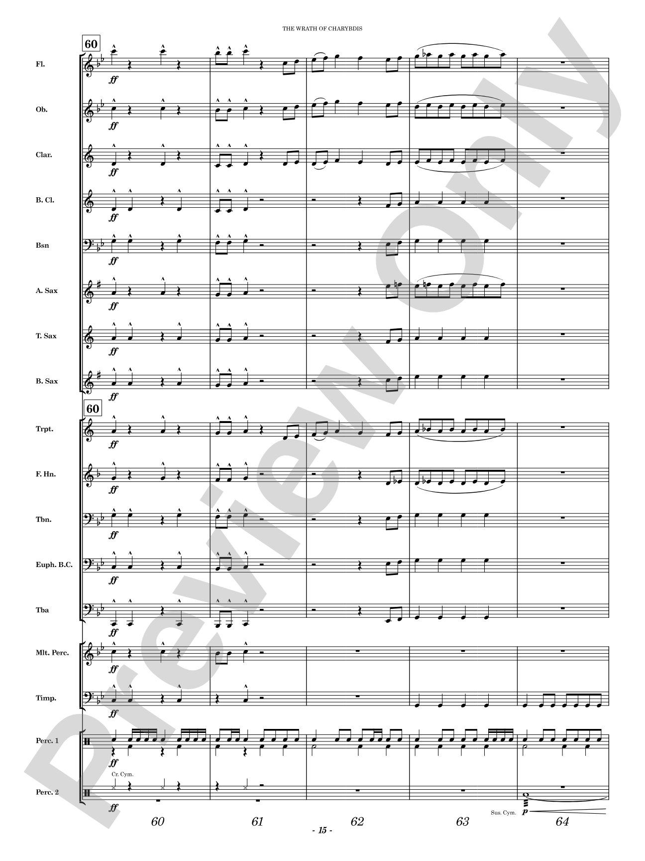 The Wrath of Charybdis: Concert Band Conductor Score & Parts