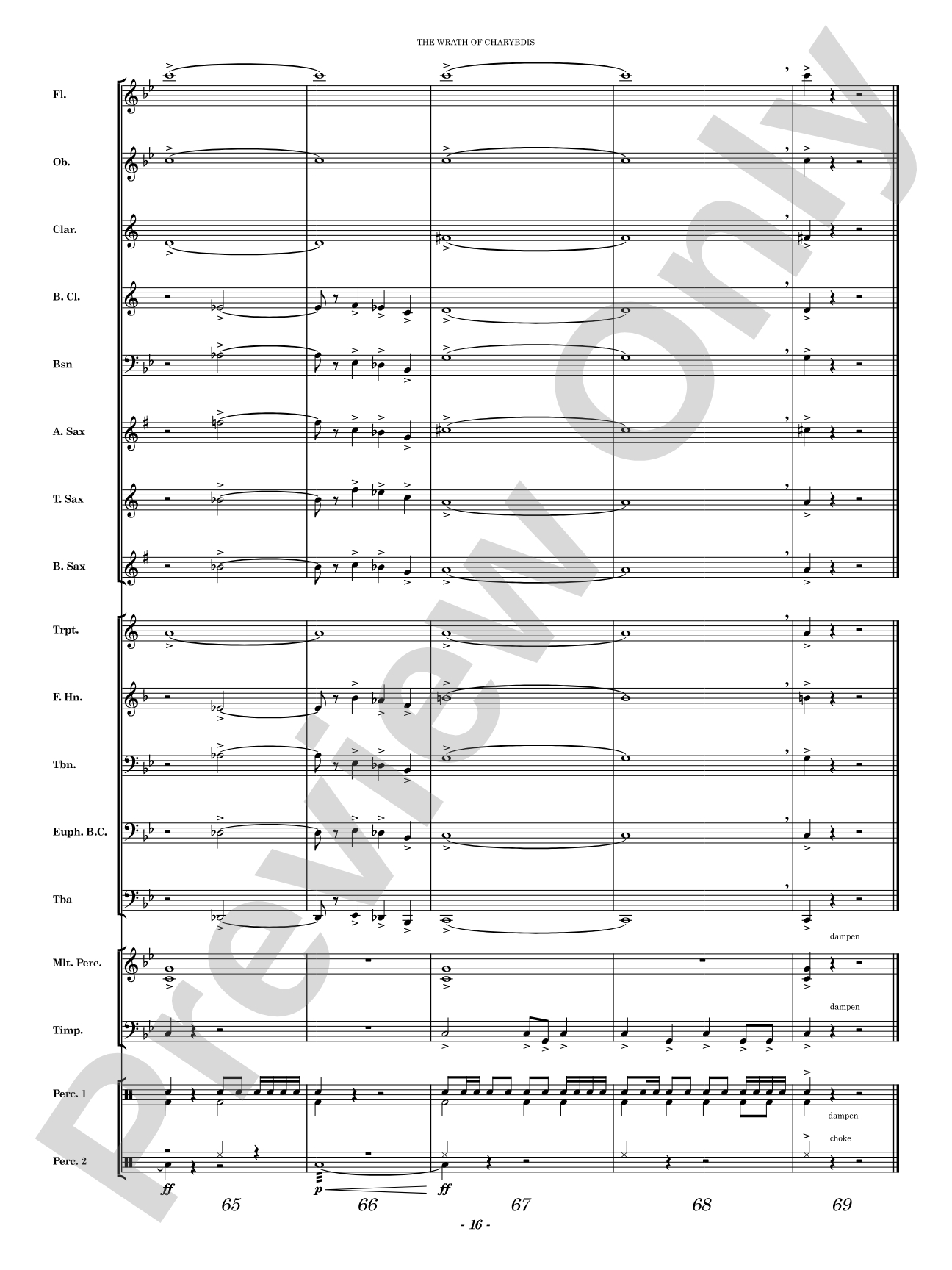 The Wrath of Charybdis: Concert Band Conductor Score & Parts