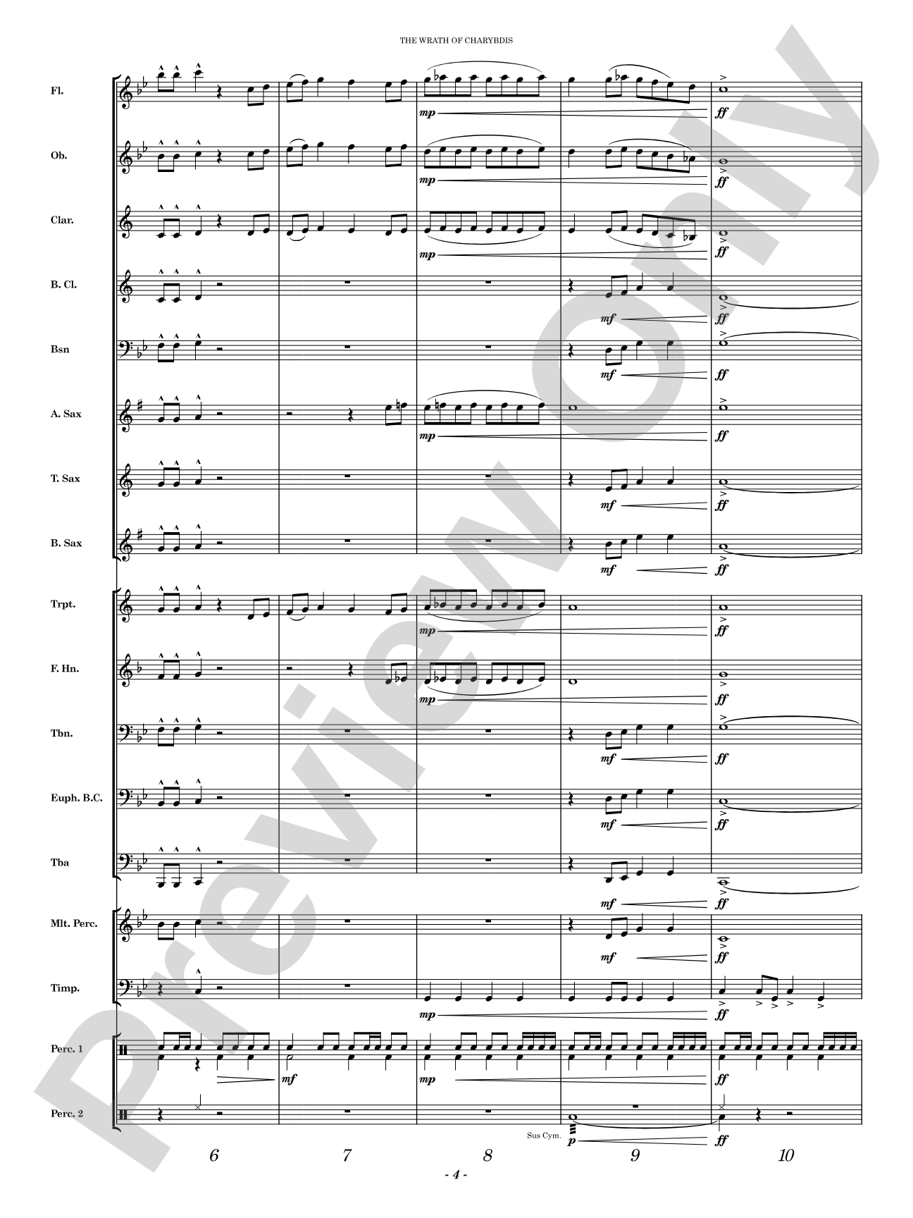 The Wrath of Charybdis: Concert Band Conductor Score & Parts