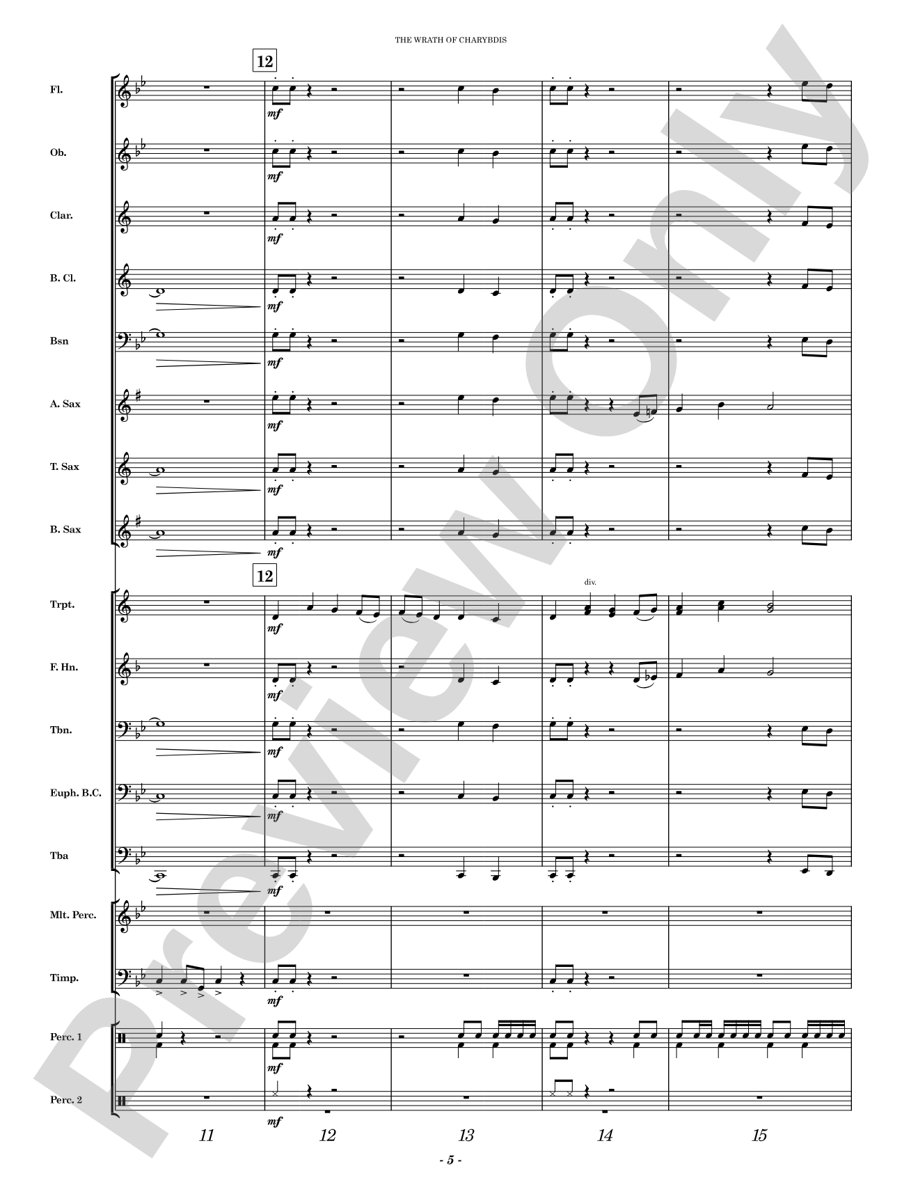 The Wrath of Charybdis: Concert Band Conductor Score & Parts